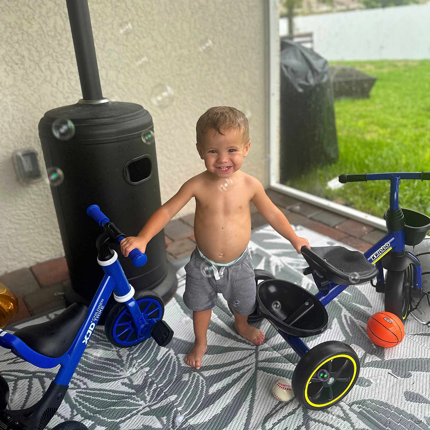 Dominic joined the competition — help win amazing prizes! architecture, ball, baseball, baseballball, boy, building, child, clothing, face, head, outdoors, person, photography, plant, portrait, pottedplant, shelter, shorts, sport, summer