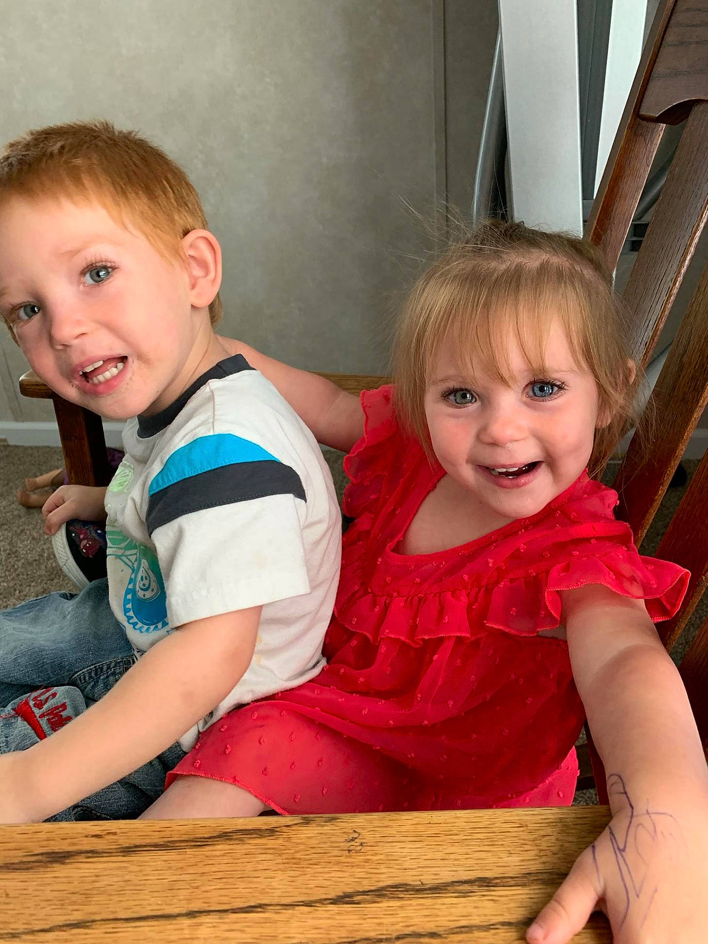 Zayleigh joined the competition — help win amazing prizes! baby, blond, cheek, child, daughter, eye, fun, joy, leg, person, play, sibling, sitting, skin, smile, standing, toddler