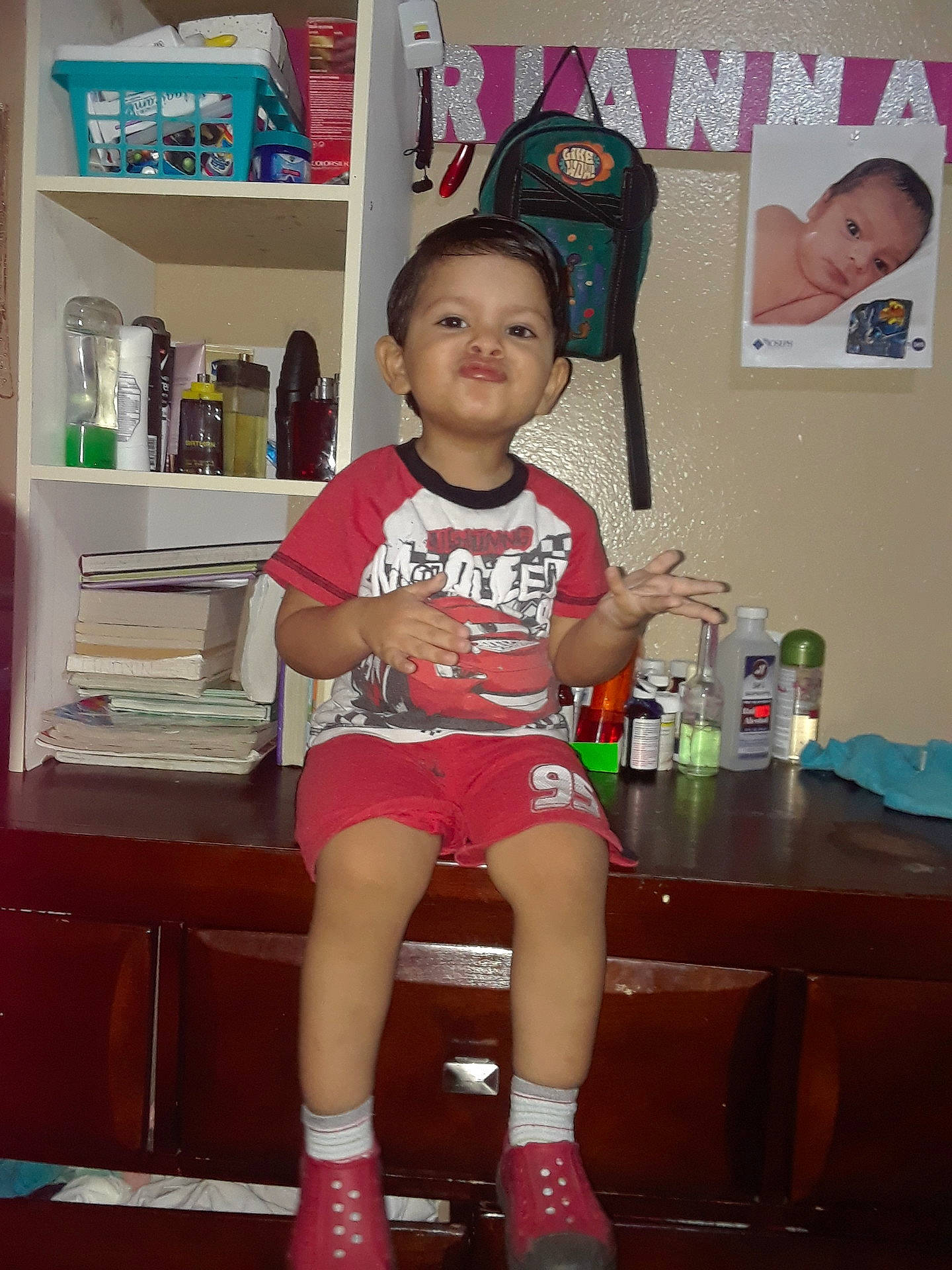 Josue Martinez joined the competition — help win amazing prizes! abdomen, arm, child, day, girl, leg, person, product, red, skin, thigh, toddler