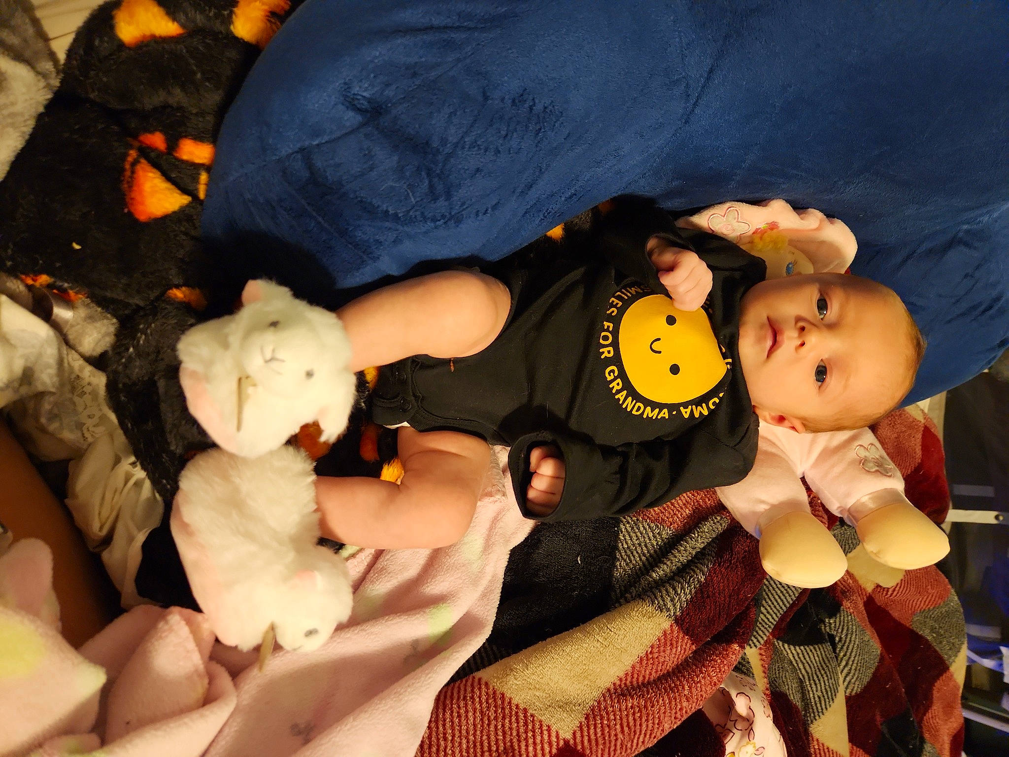 Izabella joined the competition — help win amazing prizes! baby, baby_products, baby_toddler_clothing, child, comfort, finger, fun, hat, lap, mammal, orange, person, plush, room, stuffed_toy, teddy_bear, toddler, toy, vertebrate