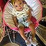 toddler, child, smile, chair, indoor, clothing, shorts, sunglasses, shoes, patterned_carpet, pink, white, butterfly_pattern, happy, baby, cute, seat, headwear, footwear, person
