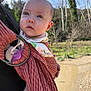 Giulia a rejoint le concours — aidez-le/la à gagner de superbes lots ! baby, infant, child, pacifier, ring_slings, baby_wrap, carrier, adult, beard, hand, outdoors, trees, forest, puddle, grass, sky, portrait, close_up, gaze, clothing