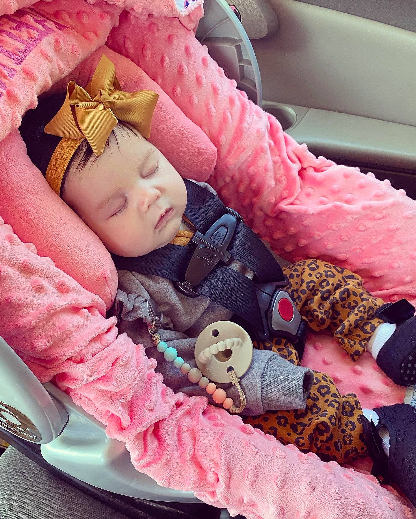Jaelynn is registered to the contest to win money with this photo: baby, baby_sleeping, bedding, birth, cheek, child, doll, nap, person, pillow, pink, product, room, skin, sleep, stuffed_toy, textile, toddler, toy