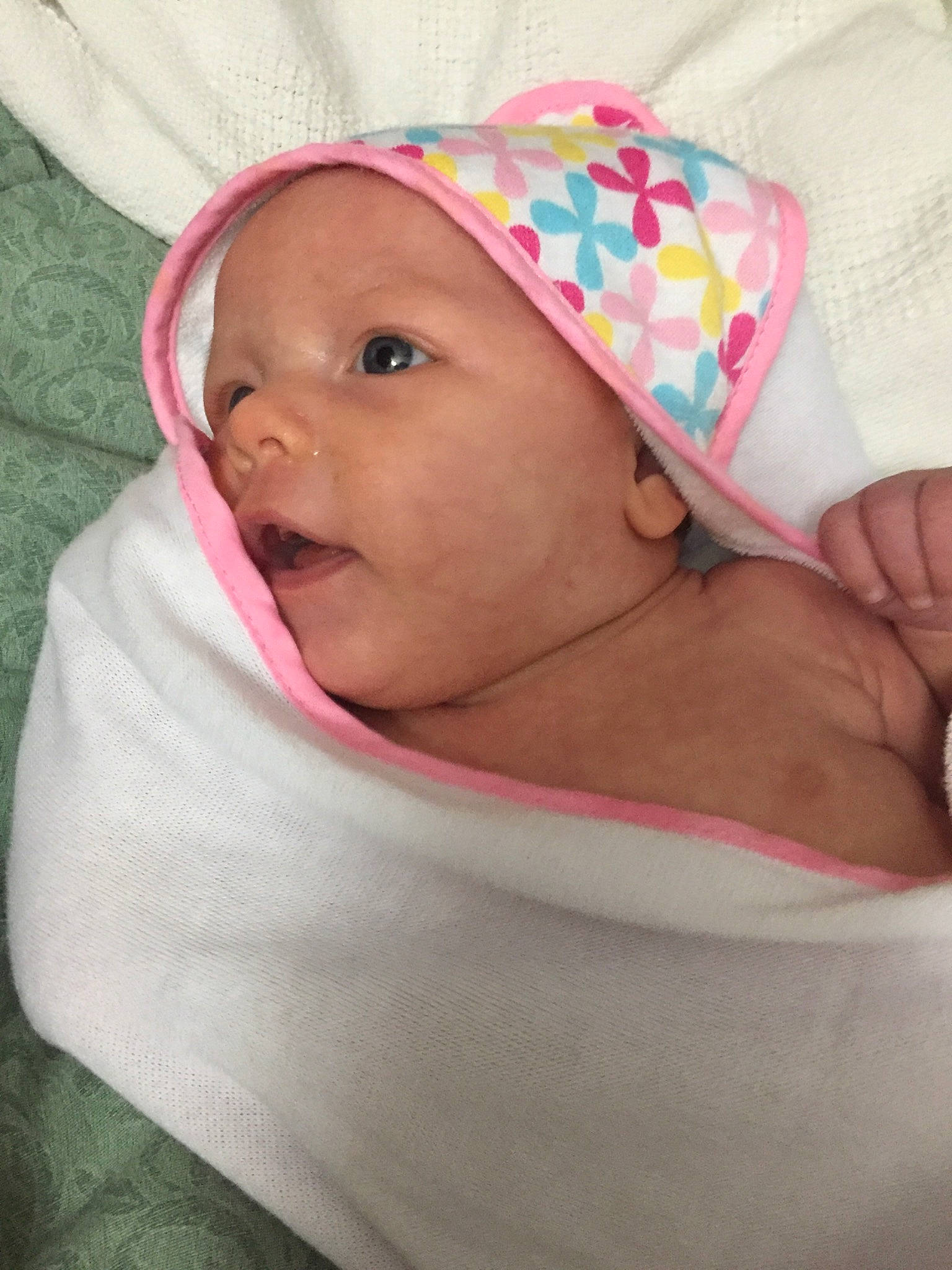 Layla joined the competition — help win amazing prizes! cheek, child, chin, face, girl, head, headgear, infant, lip, nose, person, pink, product, skin, toddler