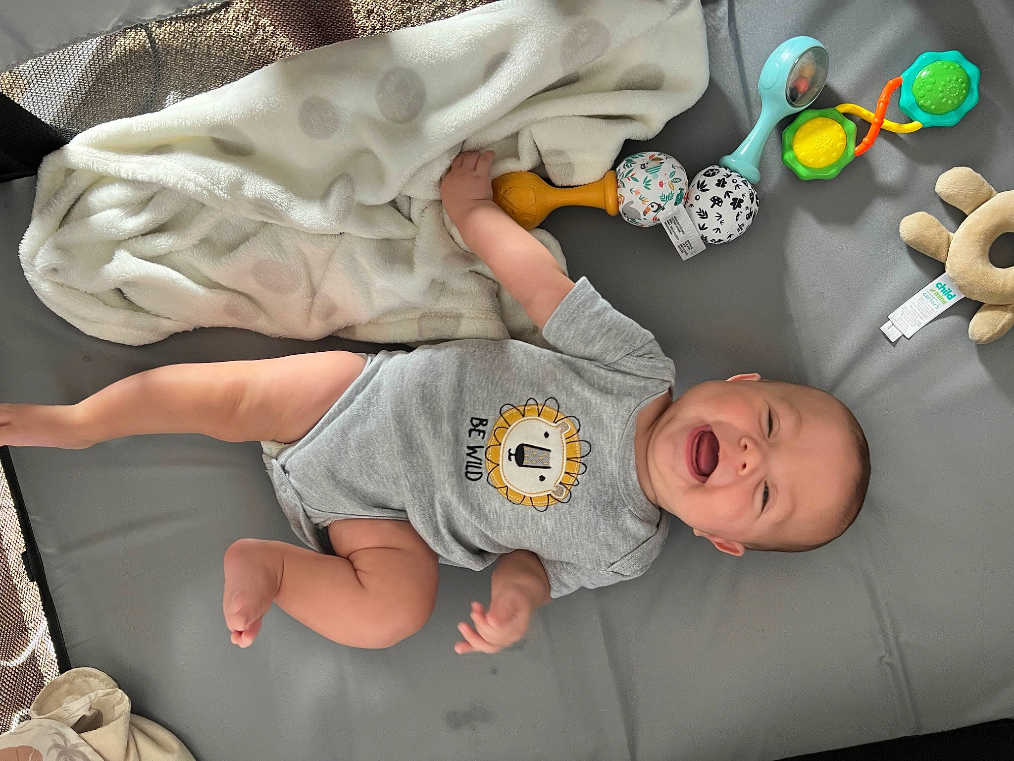 Hayden joined the competition — help win amazing prizes! baby, baby_products, baby_sleeping, baby_toddler_clothing, bed, bedtime, cheek, child, comfort, finger, fun, gesture, head, infant_bodysuit, linens, mouth, person, room, sleeve, thumb
