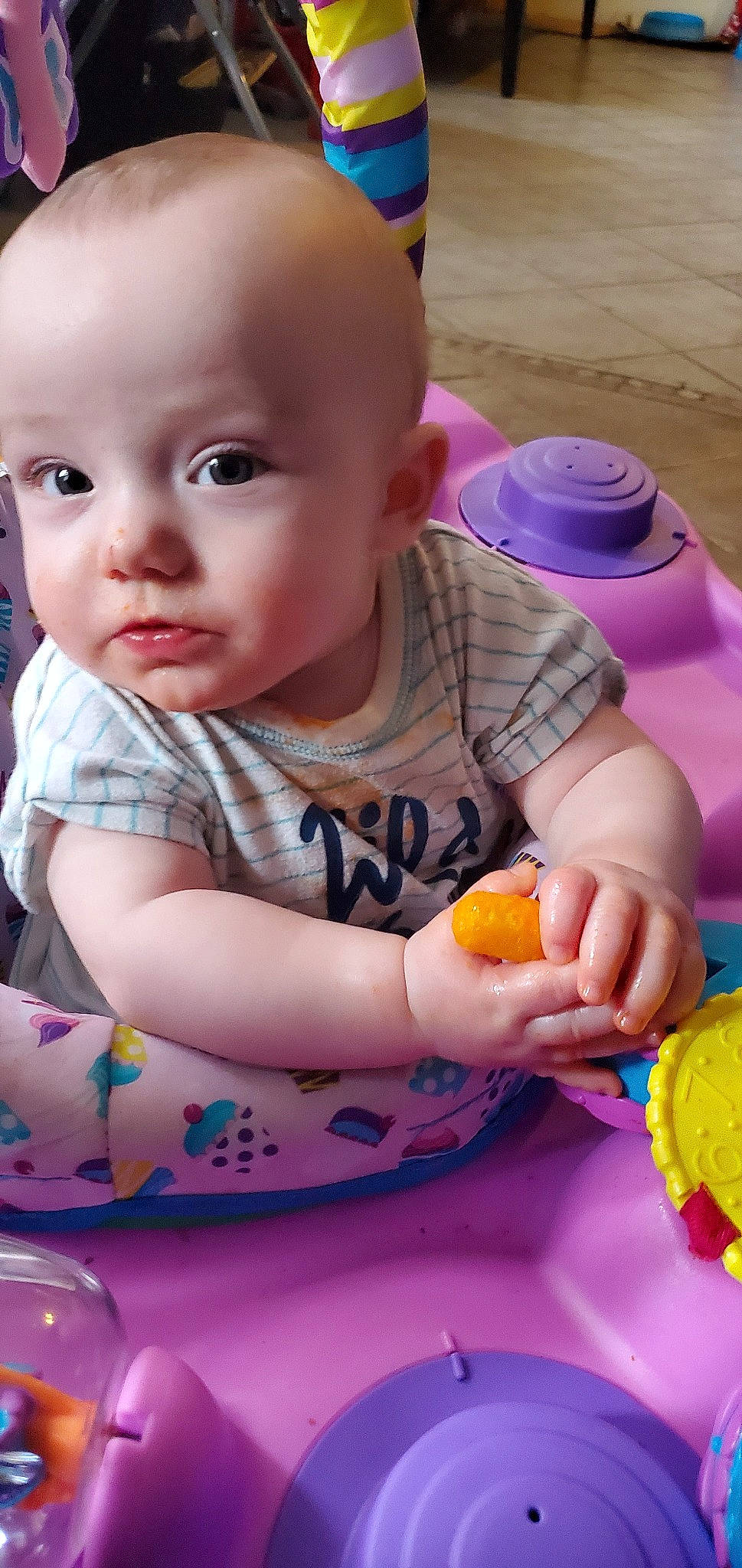 Stormi joined the competition — help win amazing prizes! baby, child, food, person, play, toddler