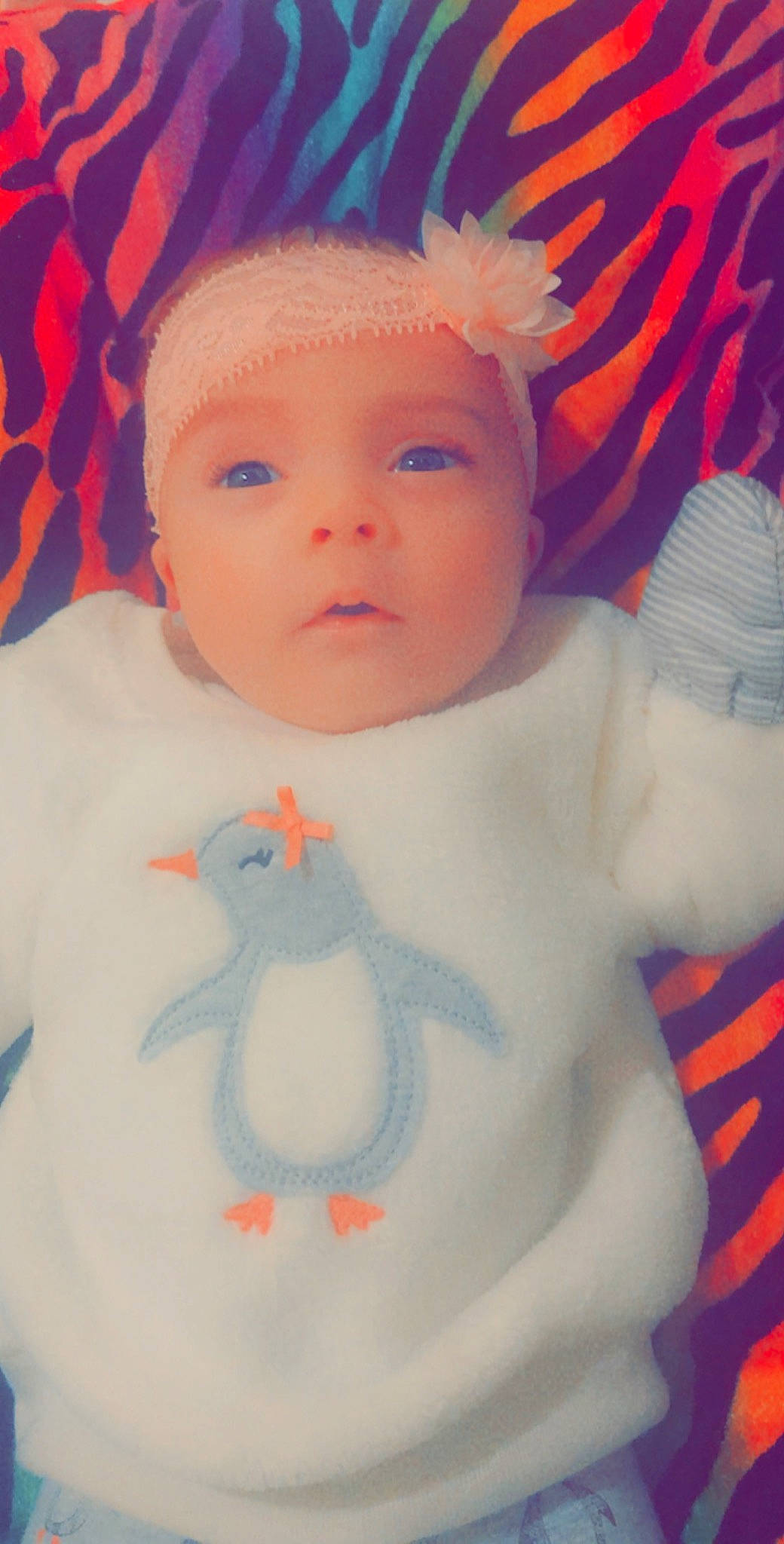 Ava Presley is registered to the contest to win money with this photo: art, baby, cheek, child, eye, face, head, iris, lip, person, skin, textile, toddler, toy