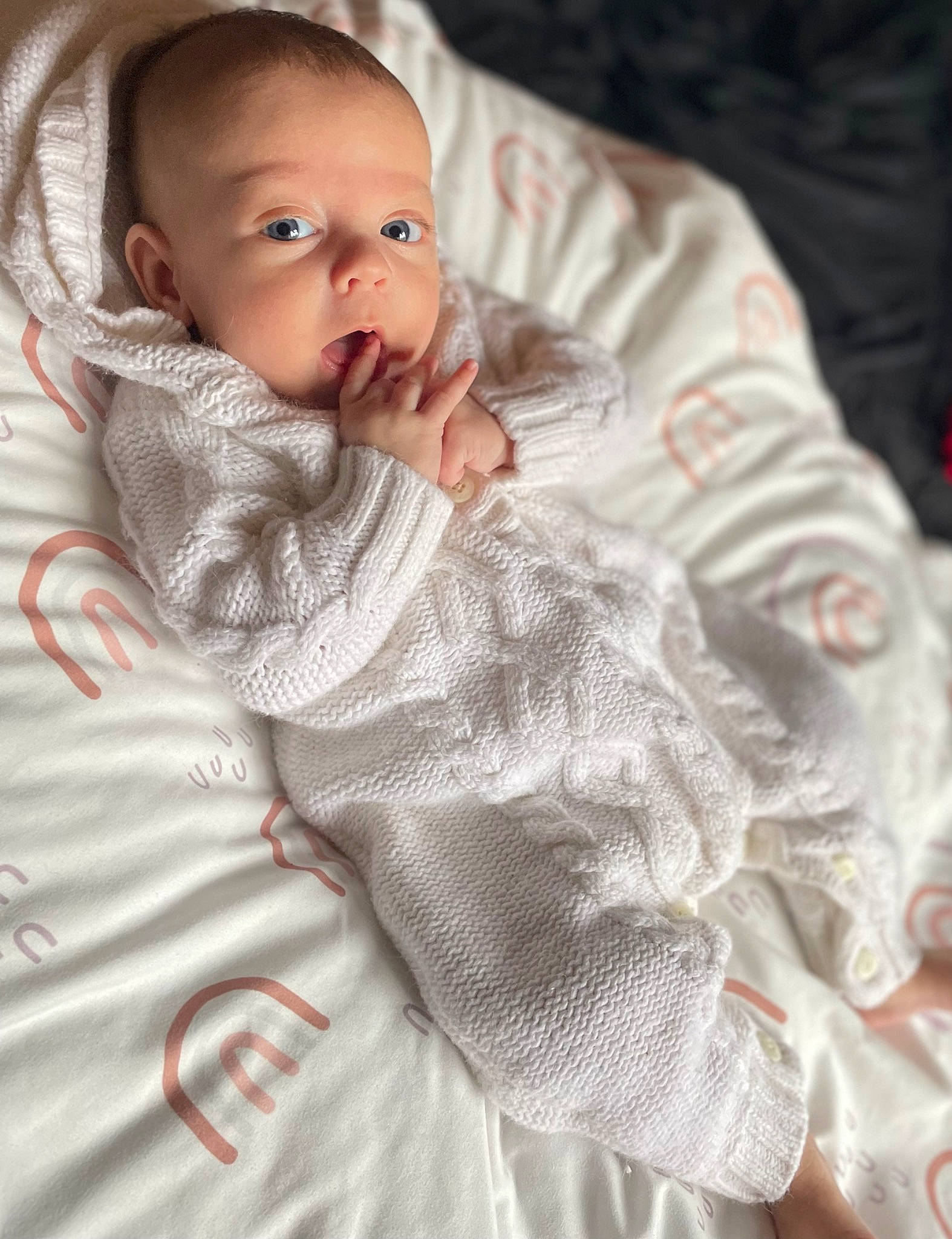 Lainey joined the competition — help win amazing prizes! baby, baby_toddler_clothing, cheek, chin, comfort, eye, eyebrow, face, hair, hand, head, iris, linens, lip, mouth, nose, person, skin, sleeve, textile