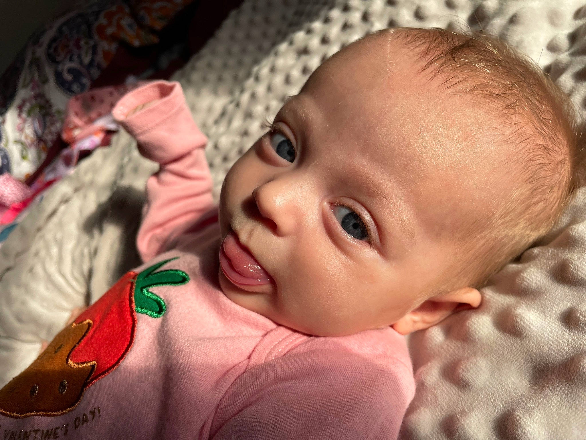 Lainey is registered to the contest to win money with this photo: baby, cheek, chin, ear, eye, eyebrow, eyelash, facial_expression, forehead, hairstyle, happy, head, iris, lip, mammal, mouth, nose, person, skin, smile
