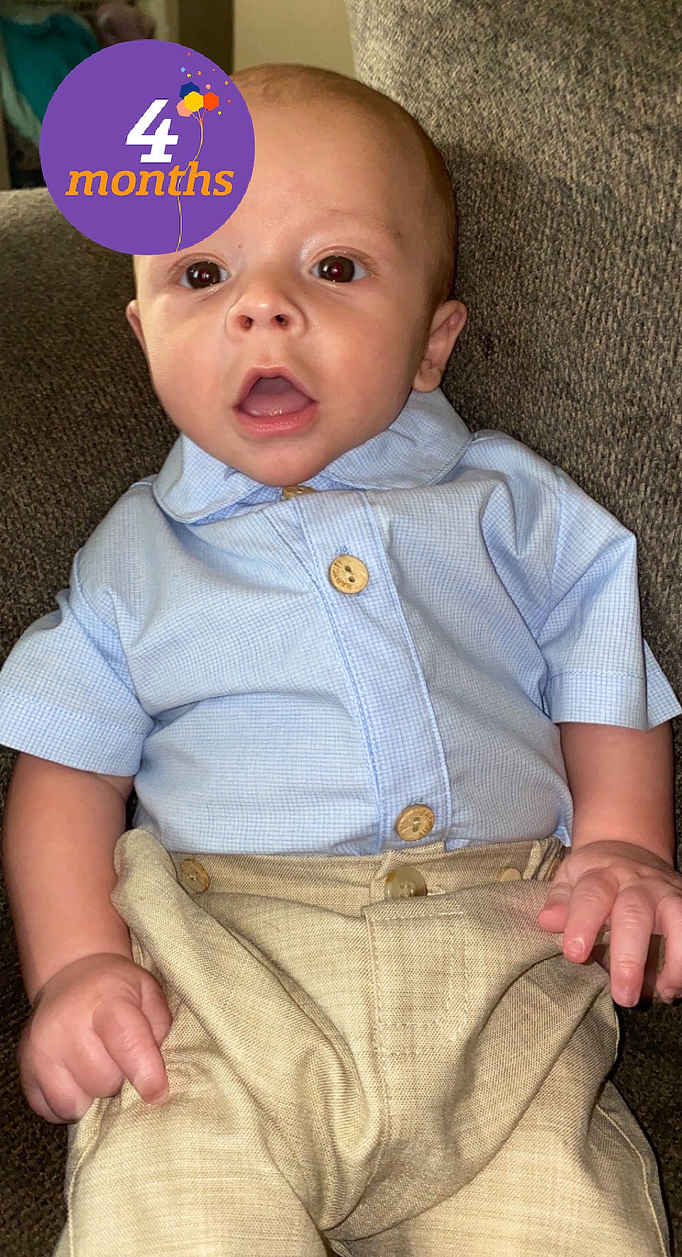 Rhyker joined the competition — help win amazing prizes! baby, baby_toddler_clothing, cheek, collar, eye, eyebrow, grey, hairstyle, head, iris, lip, neck, nose, organ, person, product, skin, sleeve, smile, textile