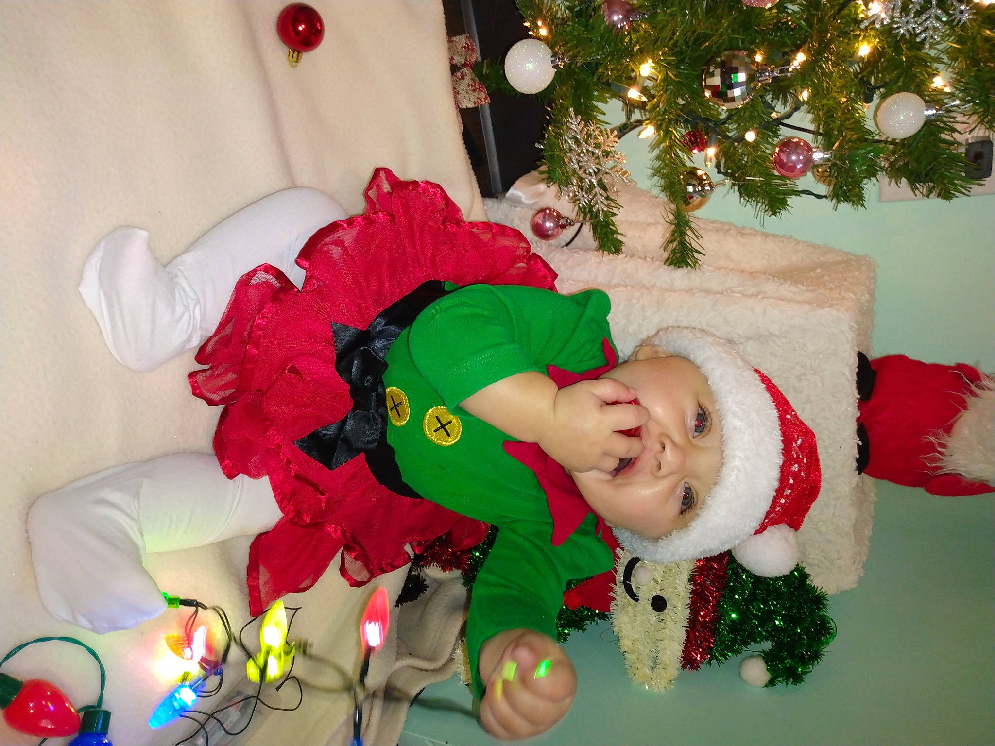 Georgia joined the competition — help win amazing prizes! christmas, christmas_decoration, christmas_elf, christmas_eve, christmas_ornament, christmas_tree, event, fictional_character, fun, green, happy, hat, headwear, holiday, holiday_ornament, lap, person, plant, room, santa_claus