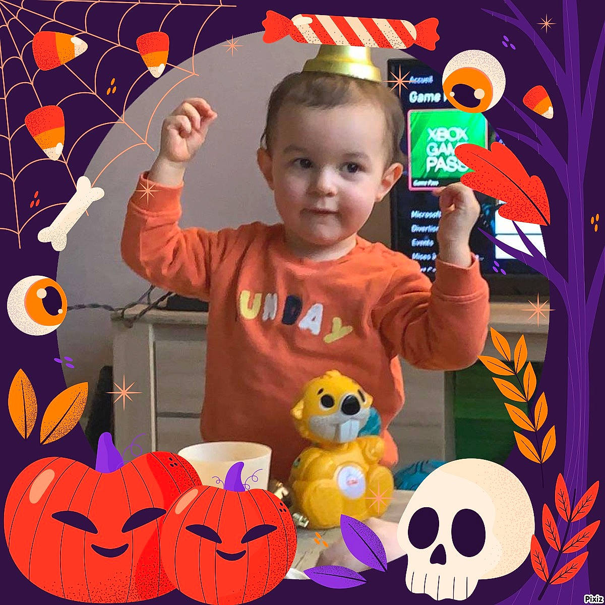 Leeroy participe au concours pour gagner de l'argent avec cette photo : baby, baby_toddler_clothing, calabaza, child, cucurbita, event, facial_expression, fun, gourd, happy, jack_o_lantern, mammal, orange, organ, person, pumpkin, smile, t_shirt, toddler, vegetable