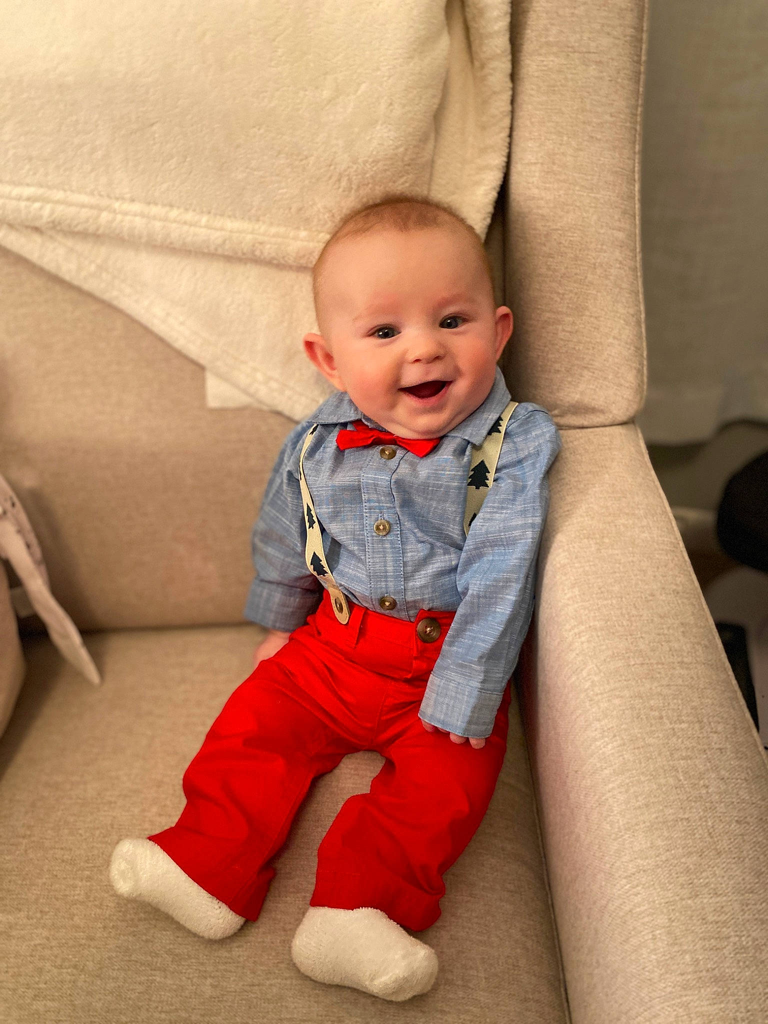 John joined the competition — help win amazing prizes! baby, baby_toddler_clothing, cheek, collar, comfort, eye, flooring, hair, happy, human_body, joy, leg, mammal, person, product, skin, sleeve, smile, standing, t_shirt