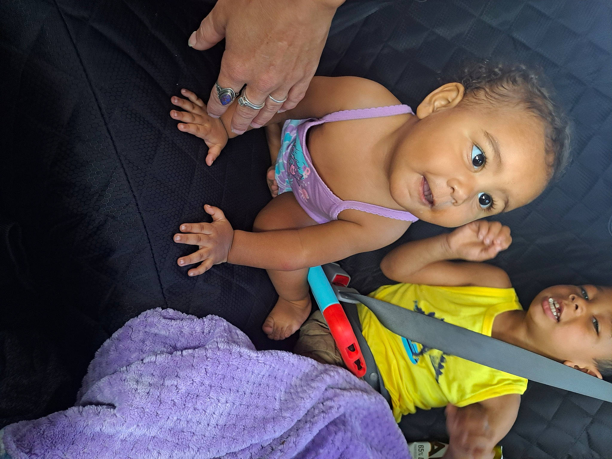 Xara is registered to the contest to win money with this photo: baby, baby_toddler_clothing, cheek, comfort, eye, finger, flash_photography, fun, gesture, hand, happy, head, headwear, human_body, leg, leisure, mouth, nose, person, skin