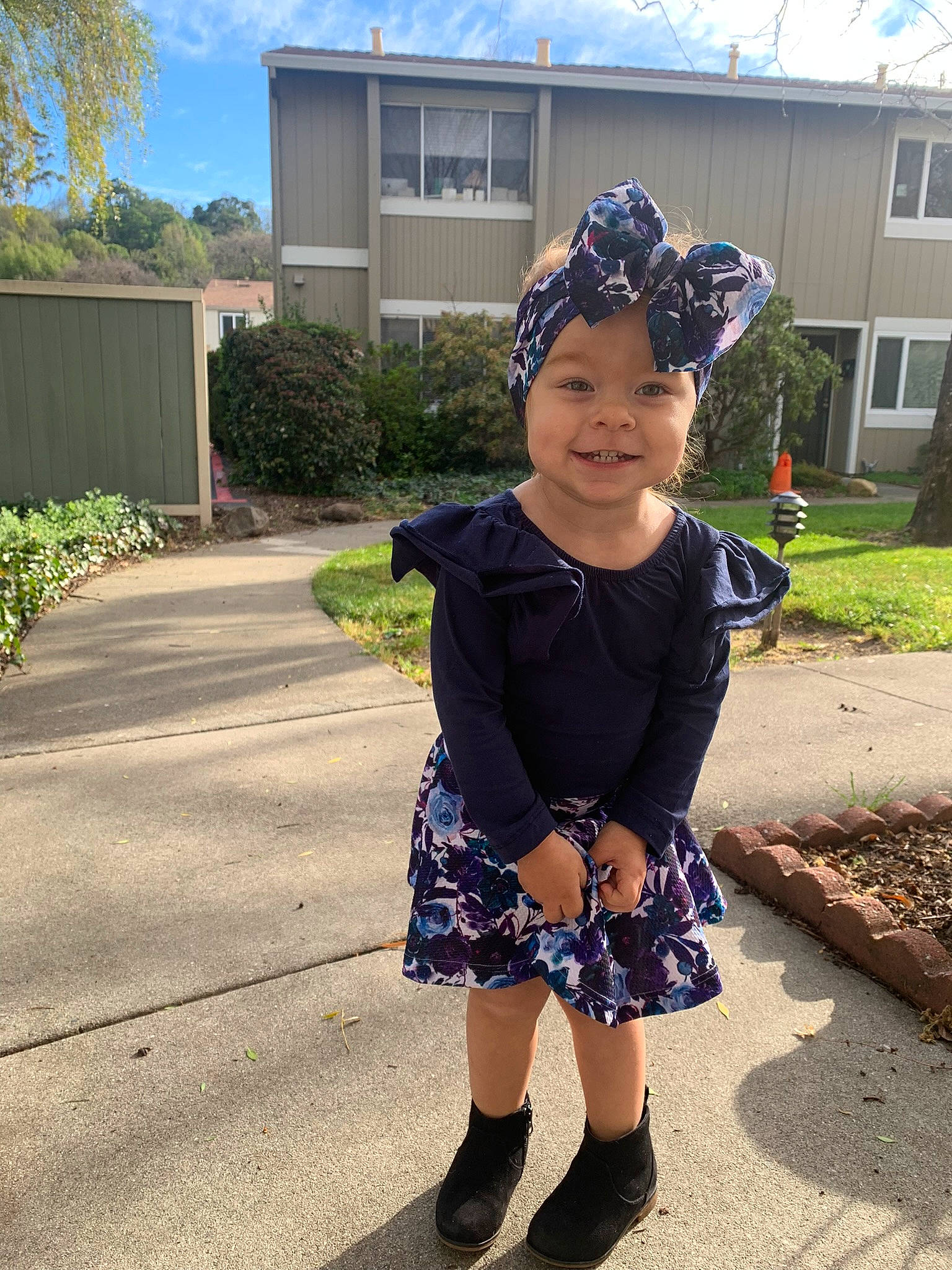 Journey-rose is registered to the contest to win money with this photo: asphalt, baby_toddler_clothing, cap, cool, dress, electric_blue, face, fun, grass, hair, hat, headwear, joy, leaf, outerwear, pattern, person, plant, sky, sleeve