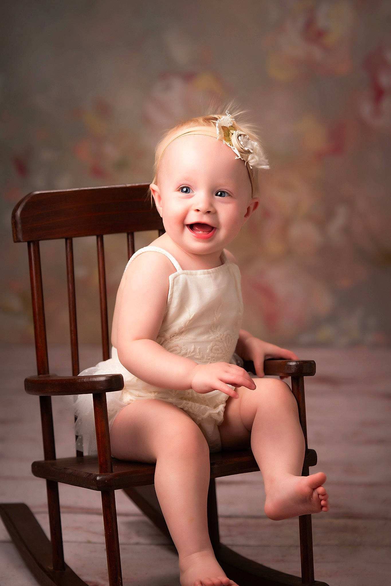 Aspen joined the competition — help win amazing prizes! baby, baby_toddler_clothing, blond, chair, cheek, child, chin, eye, flash_photography, hairstyle, happy, human_leg, iris, joy, lip, person, pink, shoulder, skin, smile