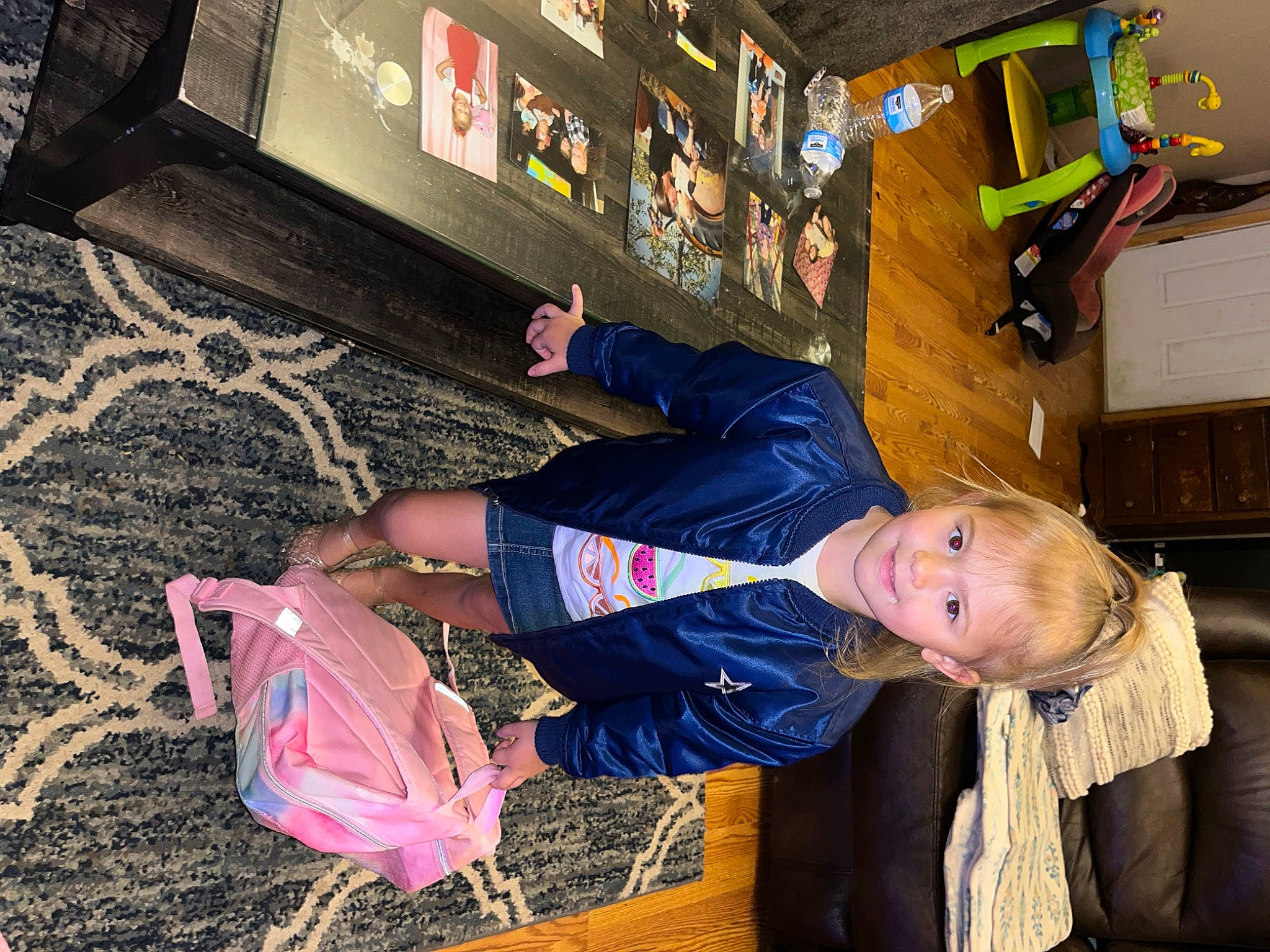 Zailey is registered to the contest to win money with this photo: child, flooring, fun, happy, human_leg, joy, leisure, person, play, room, sitting, t_shirt, toddler, wood, world