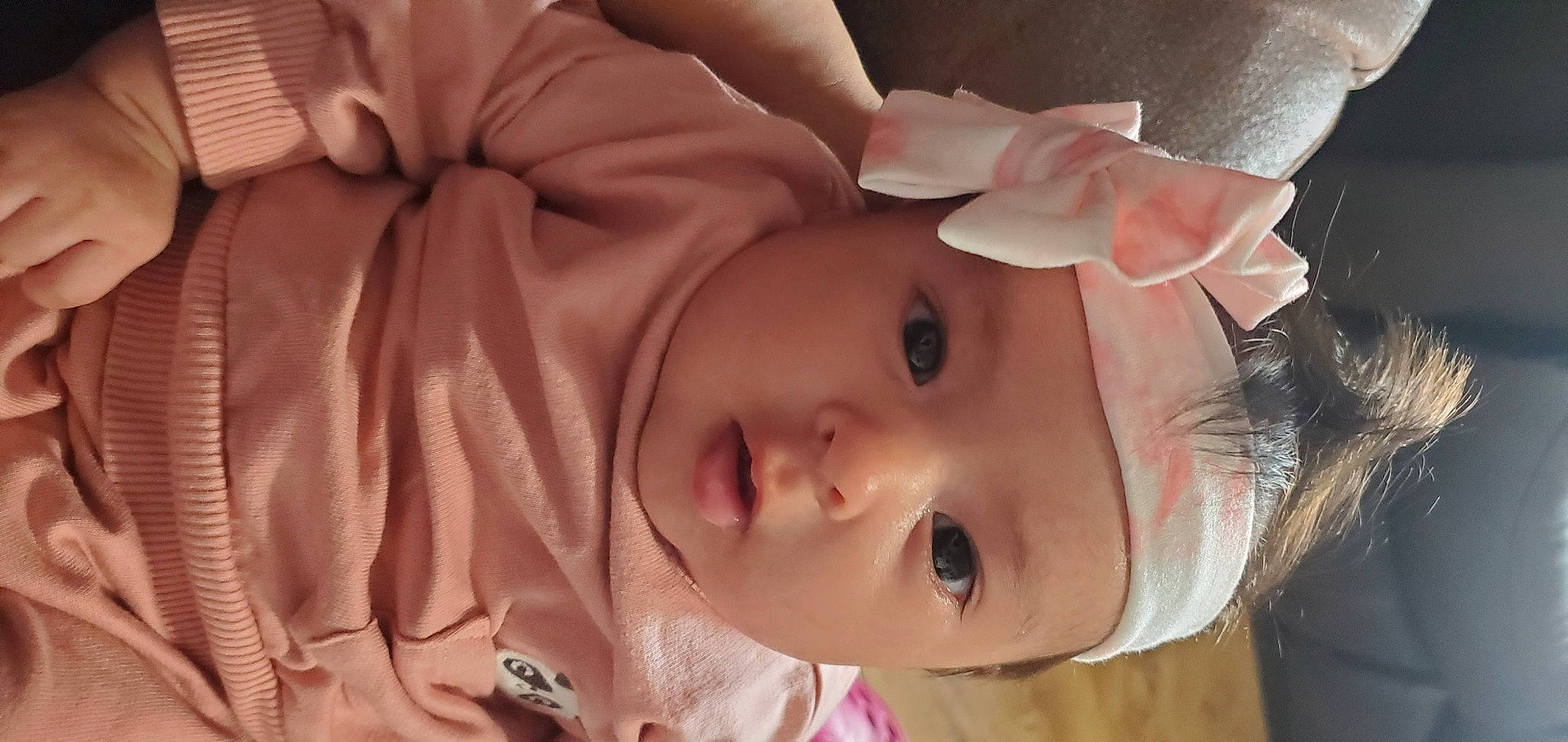 Aryanna is registered to the contest to win money with this photo: baby, baby_toddler_clothing, cheek, ear, eye, eyebrow, eyelash, face, happy, hat, headgear, headwear, human_body, iris, lip, mouth, nose, person, pink, skin