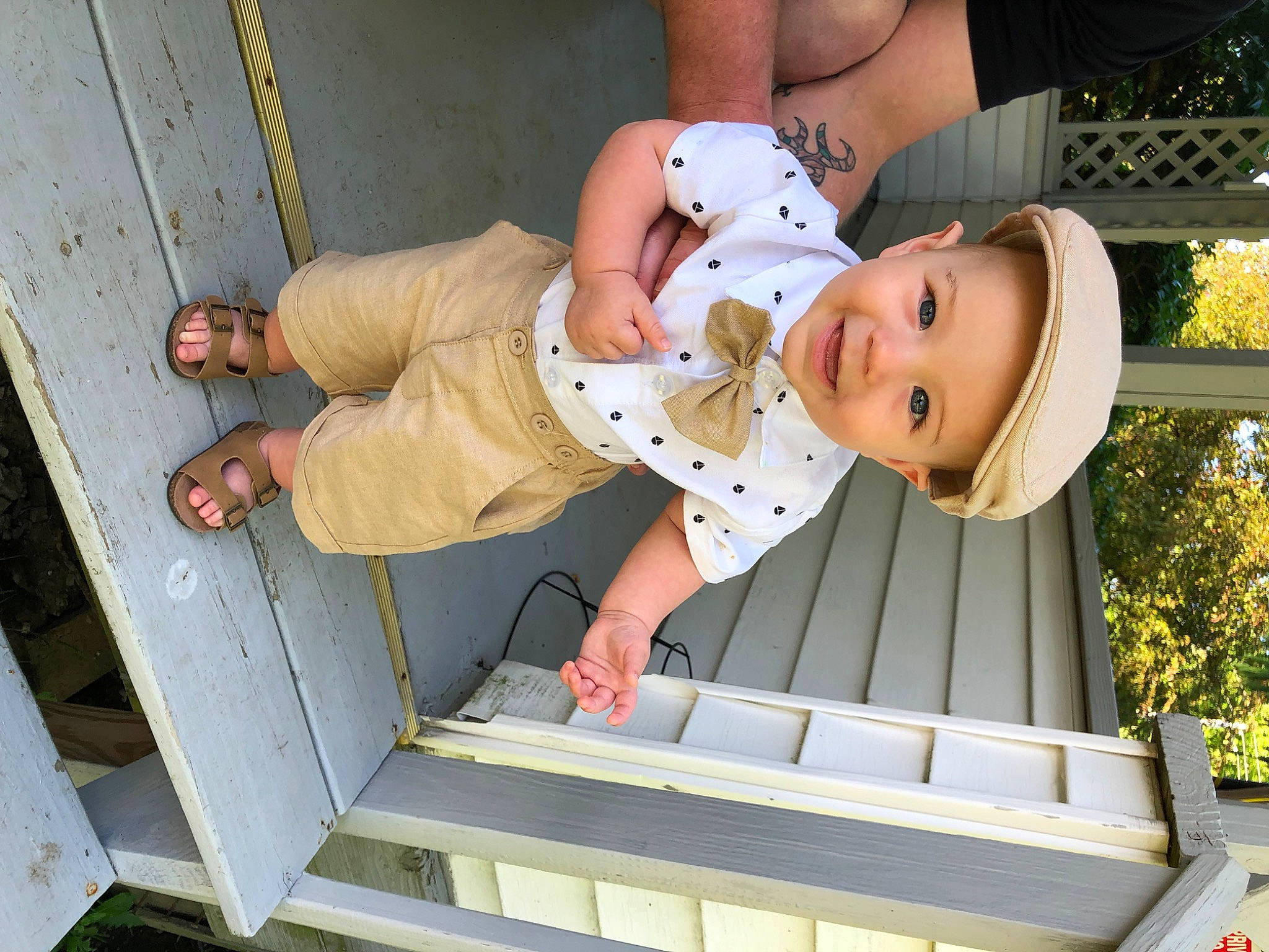Reed joined the competition — help win amazing prizes! baby, baby_products, baby_toddler_clothing, child, fun, happy, hat, headwear, leg, leisure, person, plant, sandal, shoe, sleeve, smile, sneakers, toddler, tree, white