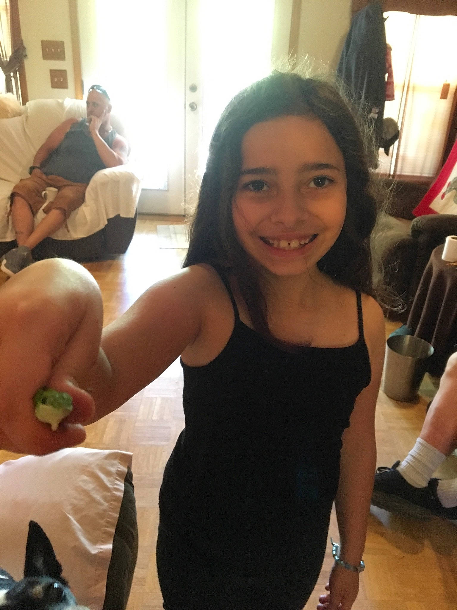 Kenzie joined the competition — help win amazing prizes! abdomen, arm, black_hair, dress, finger, fun, joy, leg, long_hair, person, selfie, shoulder, smile, thigh