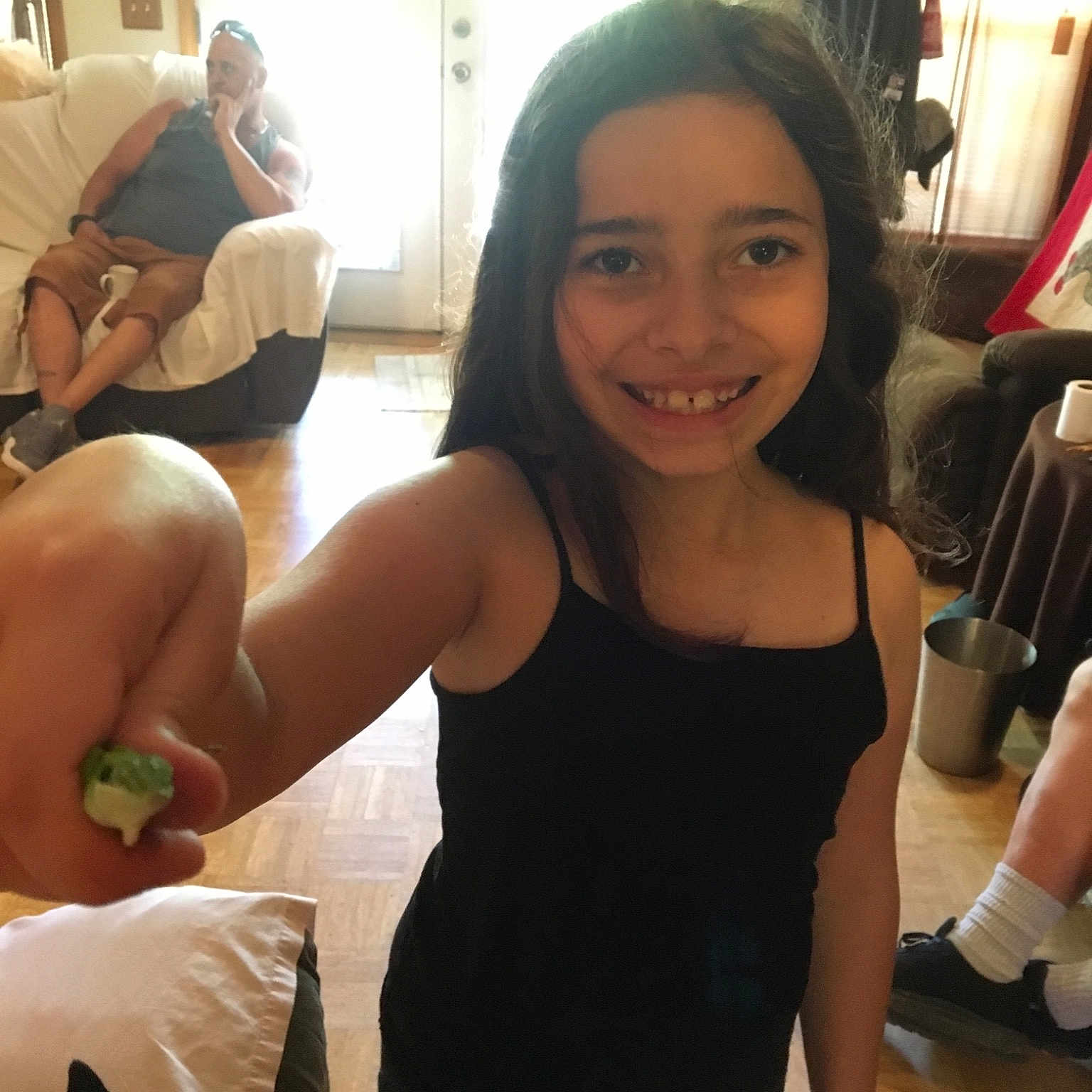 Kenzie joined the competition — help win amazing prizes! abdomen, arm, black_hair, dress, finger, fun, joy, leg, long_hair, person, selfie, shoulder, smile, thigh
