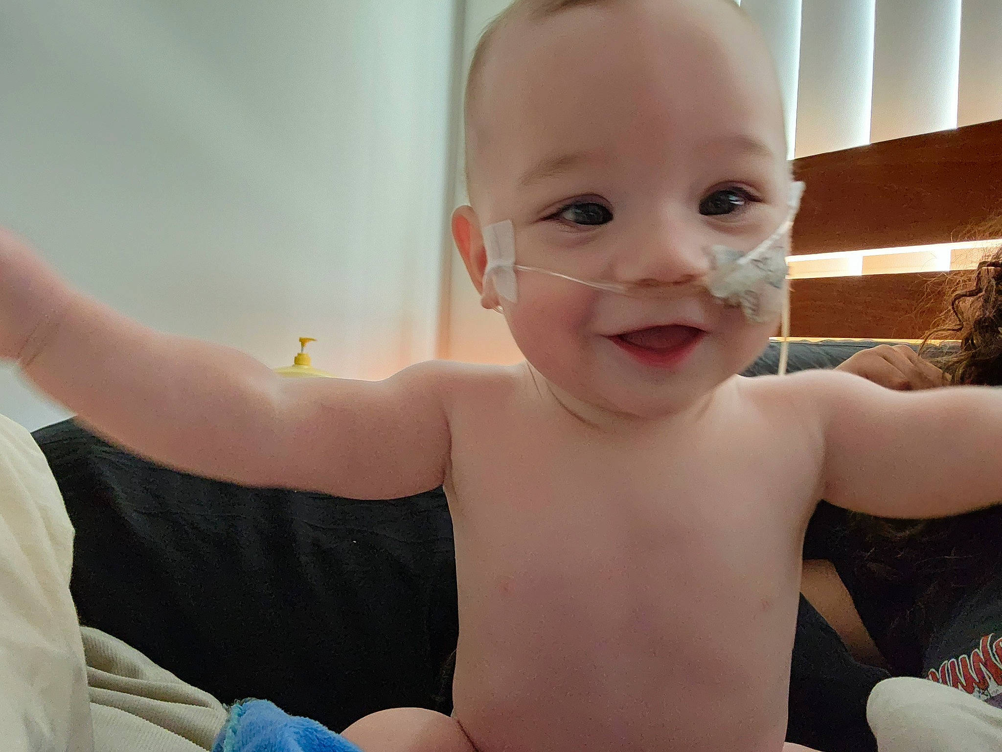 Archie joined the competition — help win amazing prizes! baby, bathing, cheek, chest, ear, eye, eyelash, finger, fun, gesture, happy, iris, joy, mouth, neck, nose, person, skin, smile, thumb