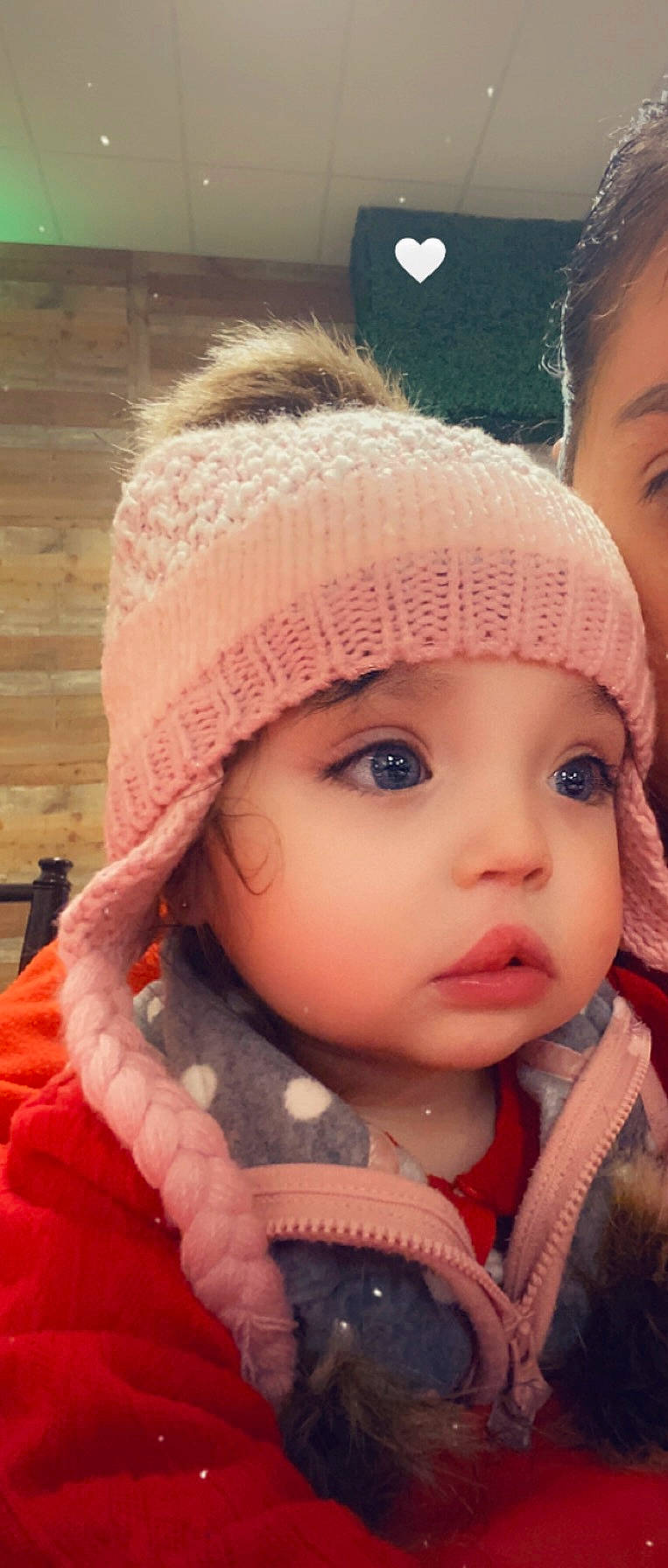 Carolina is registered to the contest to win money with this photo: baby, cap, cheek, chin, cool, eye, eyebrow, eyelash, face, happy, headgear, headwear, iris, lip, nose, outerwear, person, photograph, pink, skin