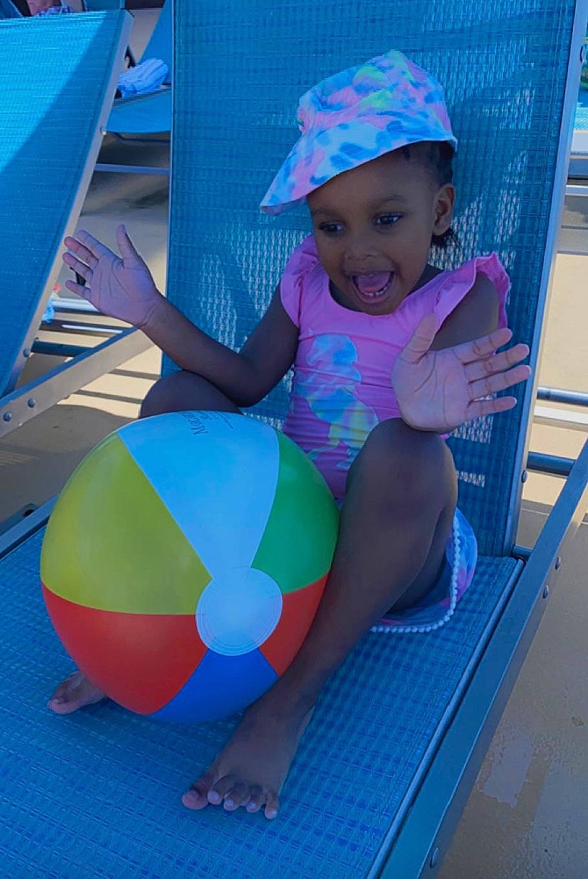 Jaiuni joined the competition — help win amazing prizes! aqua, azure, baby, baby_toddler_clothing, blue, cap, electric_blue, foot, fun, hat, headwear, human_leg, knee, leg, leisure, person, pink, recreation, smile, sun_hat