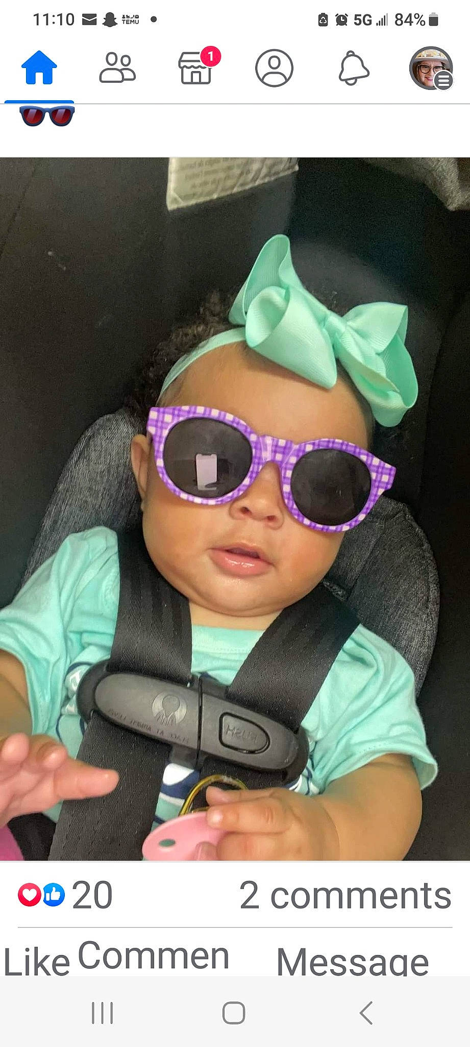 Jersey joined the competition — help win amazing prizes! cap, car_seat, child, cool, design, eyewear, fashion_accessory, fun, glasses, goggles, happy, headwear, magenta, person, personal_protective_equipment, pink, purple, snapshot, sunglasses, thumb