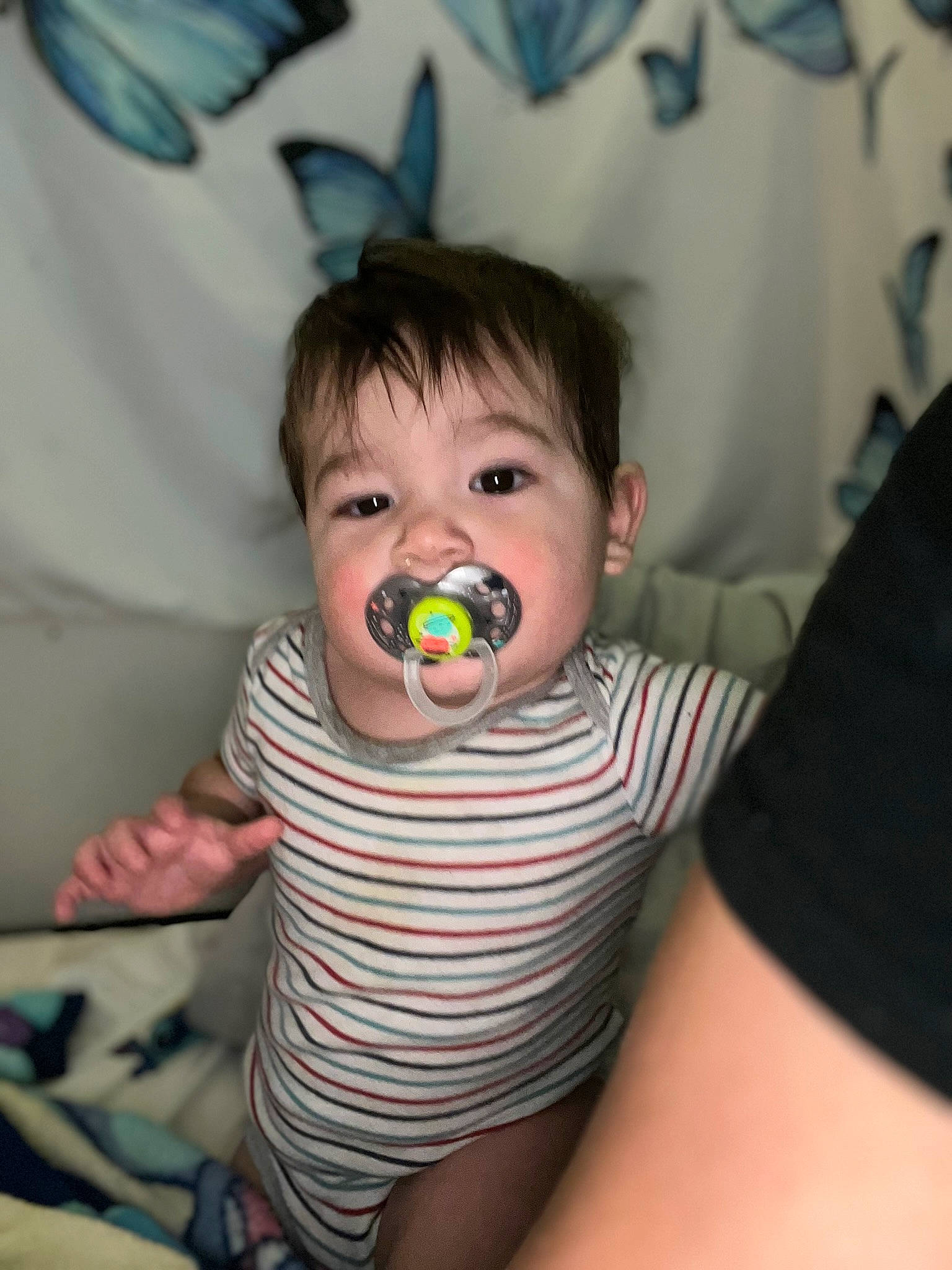Zaiden joined the competition — help win amazing prizes! arm, baby, baby_toddler_clothing, cheek, child, comfort, eye, eyebrow, face, fun, gesture, happy, head, iris, lip, mouth, nose, person, sitting, skin
