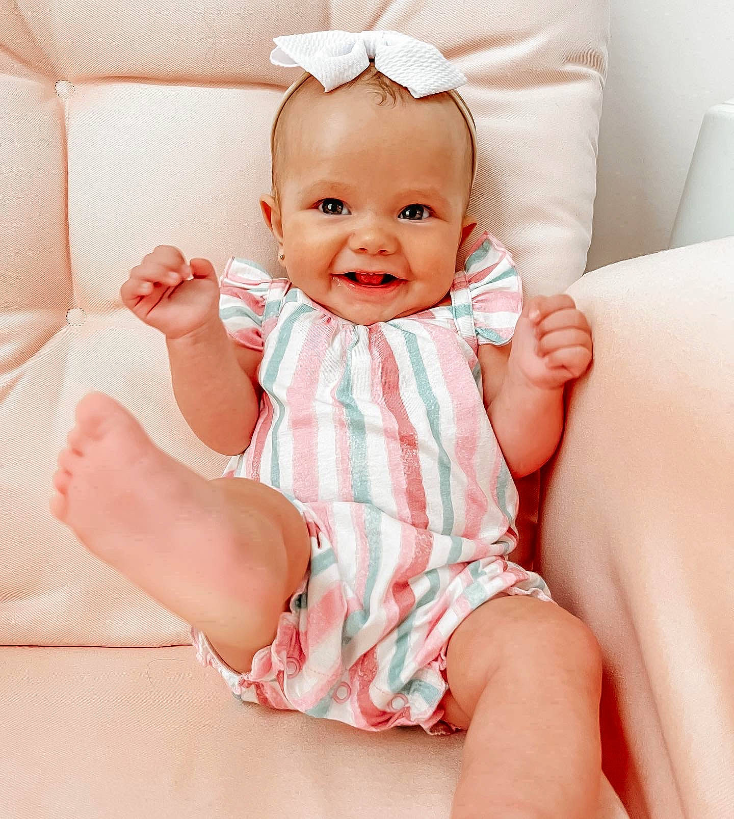 Elleri joined the competition — help win amazing prizes! arm, baby, baby_toddler_clothing, cheek, comfort, finger, flash_photography, happy, iris, joy, leg, lip, mouth, muscle, neck, person, pink, skin, sleeve, smile