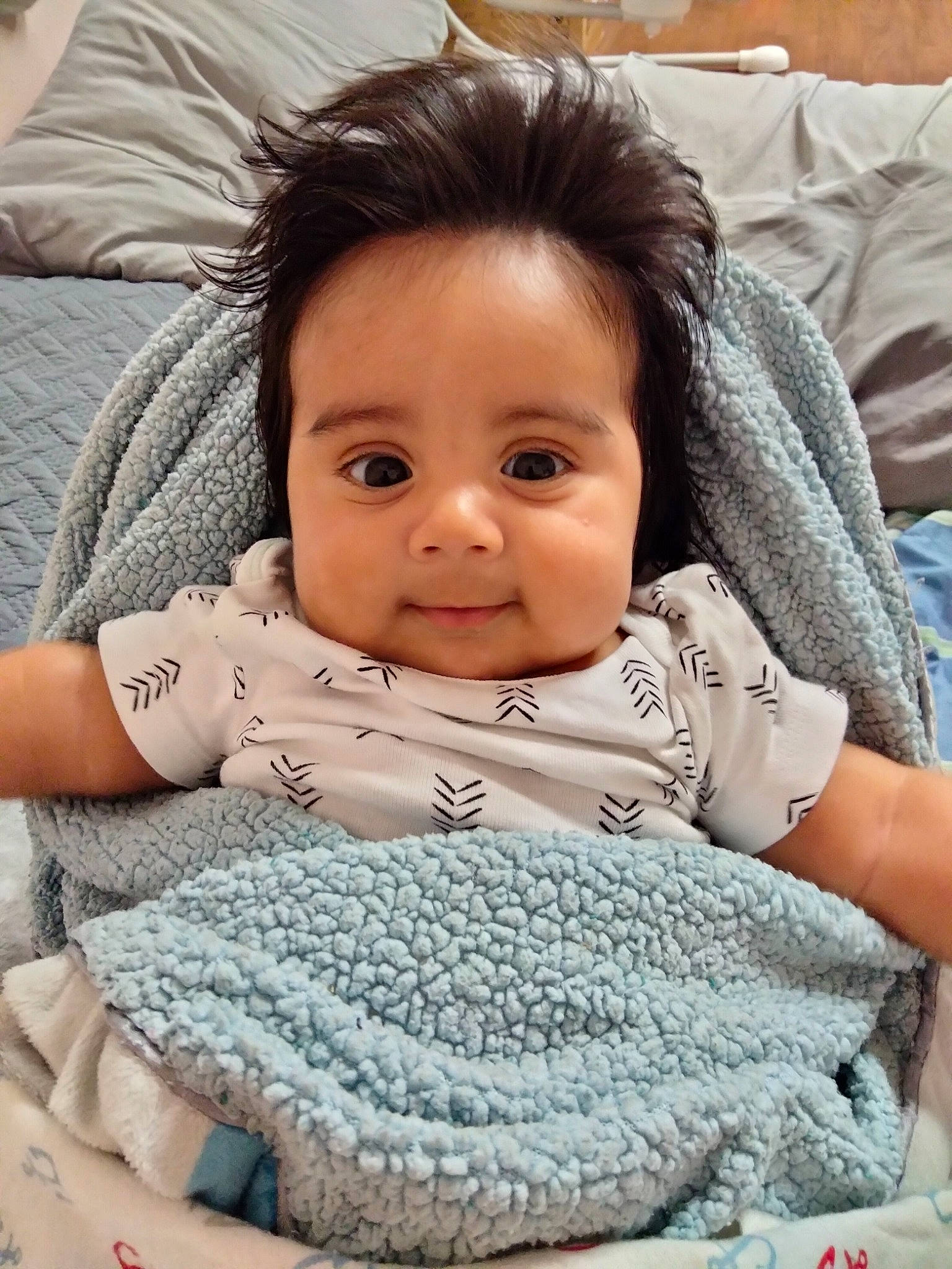 David Daniel Colon joined the competition — help win amazing prizes! baby, baby_toddler_clothing, cheek, comfort, cool, eyelash, happy, iris, linens, neck, nose, organ, person, photograph, skin, sleeve, smile, textile, toddler, white