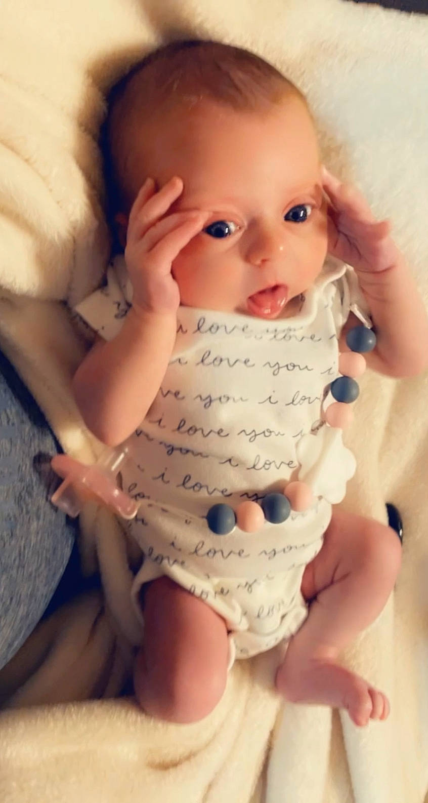 Trinity joined the competition — help win amazing prizes! baby, baby_toddler_clothing, cheek, eyelash, finger, gesture, hand, head, human_body, iris, joint, lip, mouth, neck, nose, person, shoulder, skin, sleeve, textile