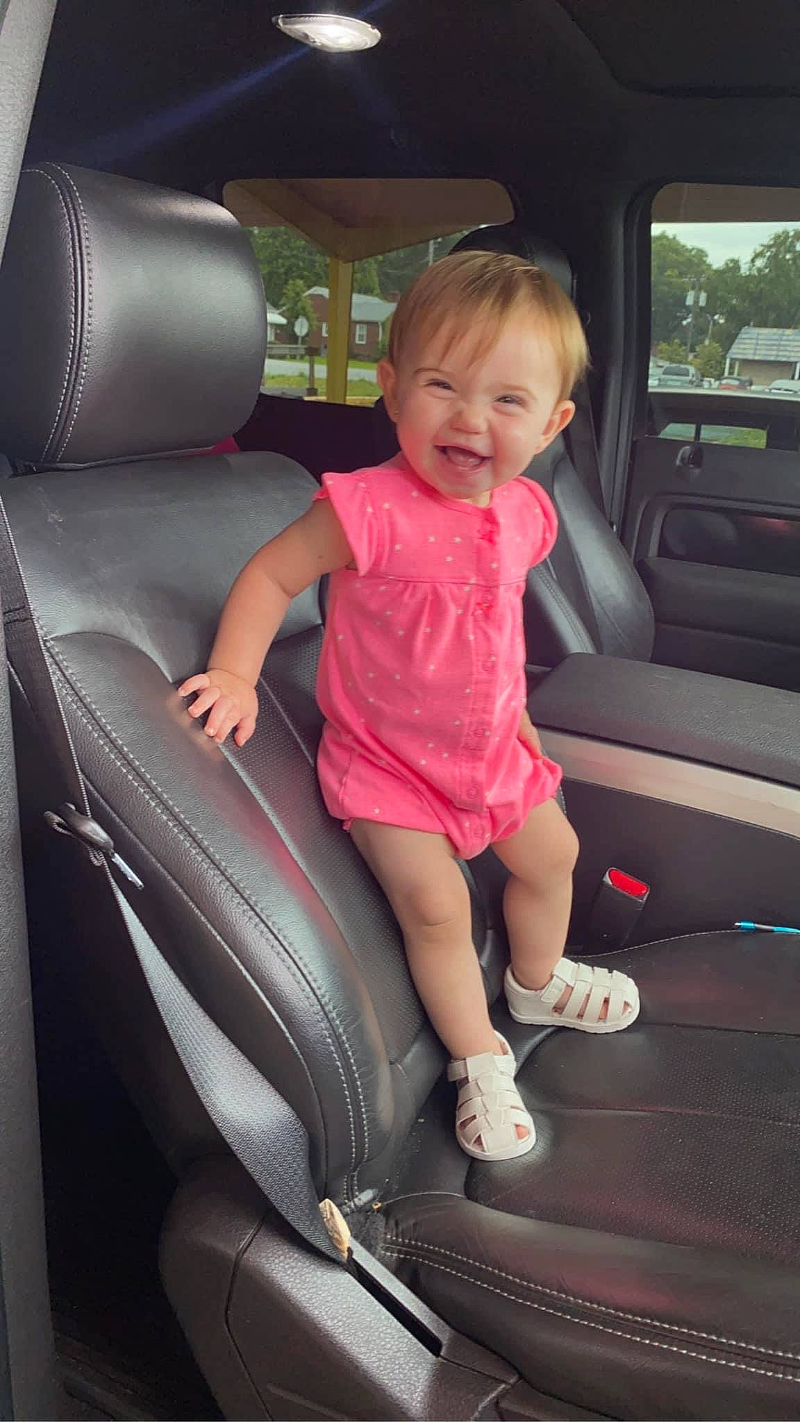 Blakeley joined the competition — help win amazing prizes! auto_part, automotive_design, automotive_exterior, beauty, car, car_seat, car_seat_cover, comfort, door, dress, head_restraint, joy, leg, mode_of_transport, motor_vehicle, person, smile, steering_wheel, tints_and_shades, toddler