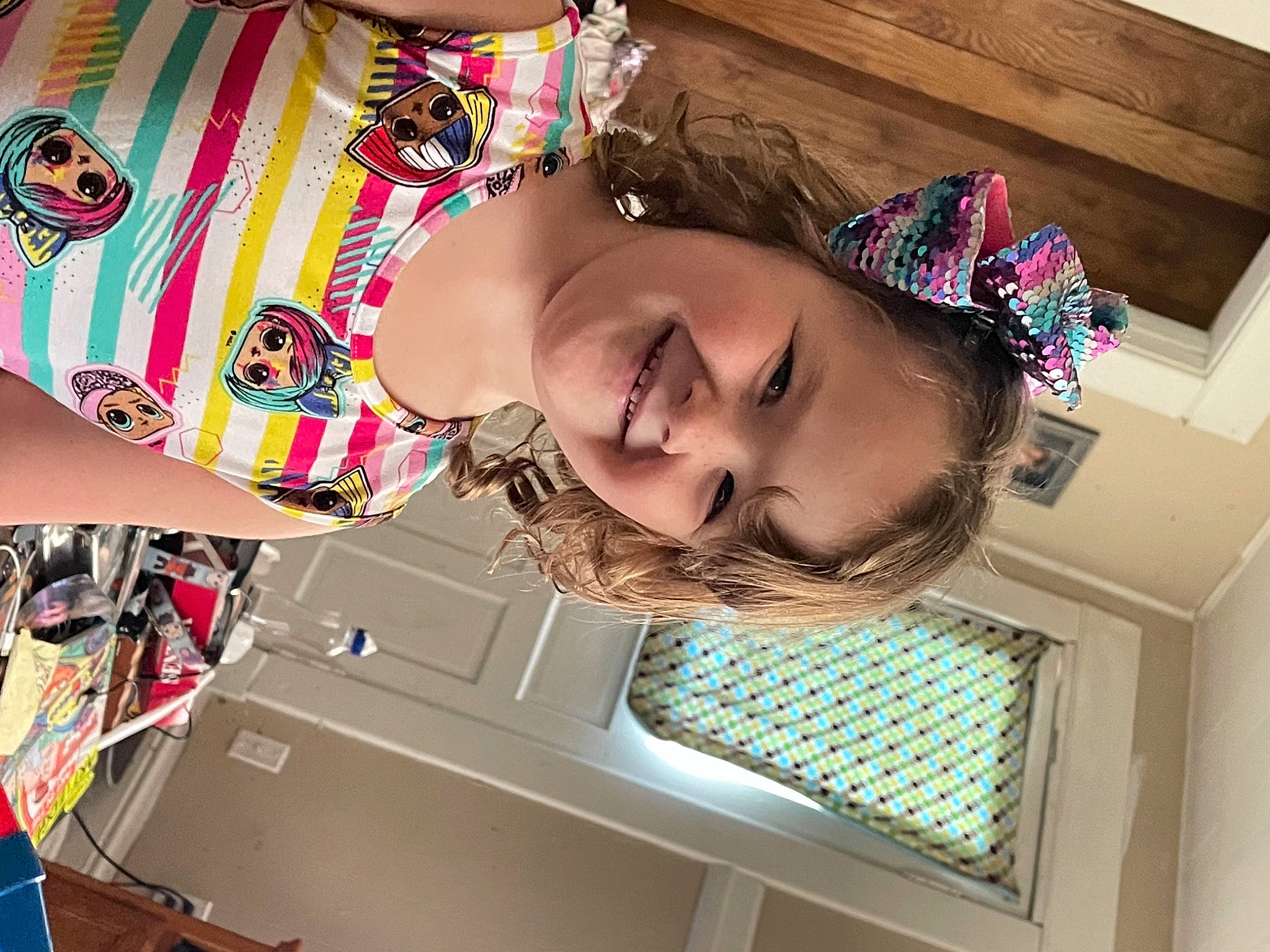 Brooklyn joined the competition — help win amazing prizes! beauty, child, design, eyelash, eyewear, fashion_accessory, fun, hairstyle, happy, headgear, joy, leisure, magenta, mouth, pattern, person, pink, product, room, smile