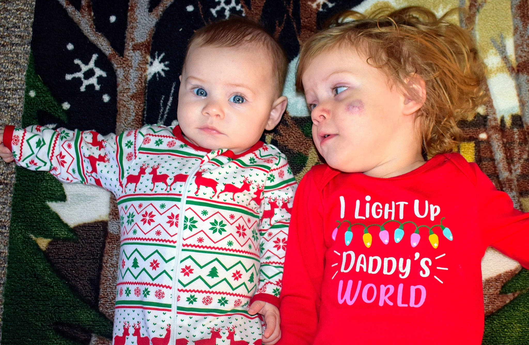 Aniya joined the competition — help win amazing prizes! child, christmas, christmas_eve, happy, holiday, person, sibling, sleeve, t_shirt, toddler, top, tree