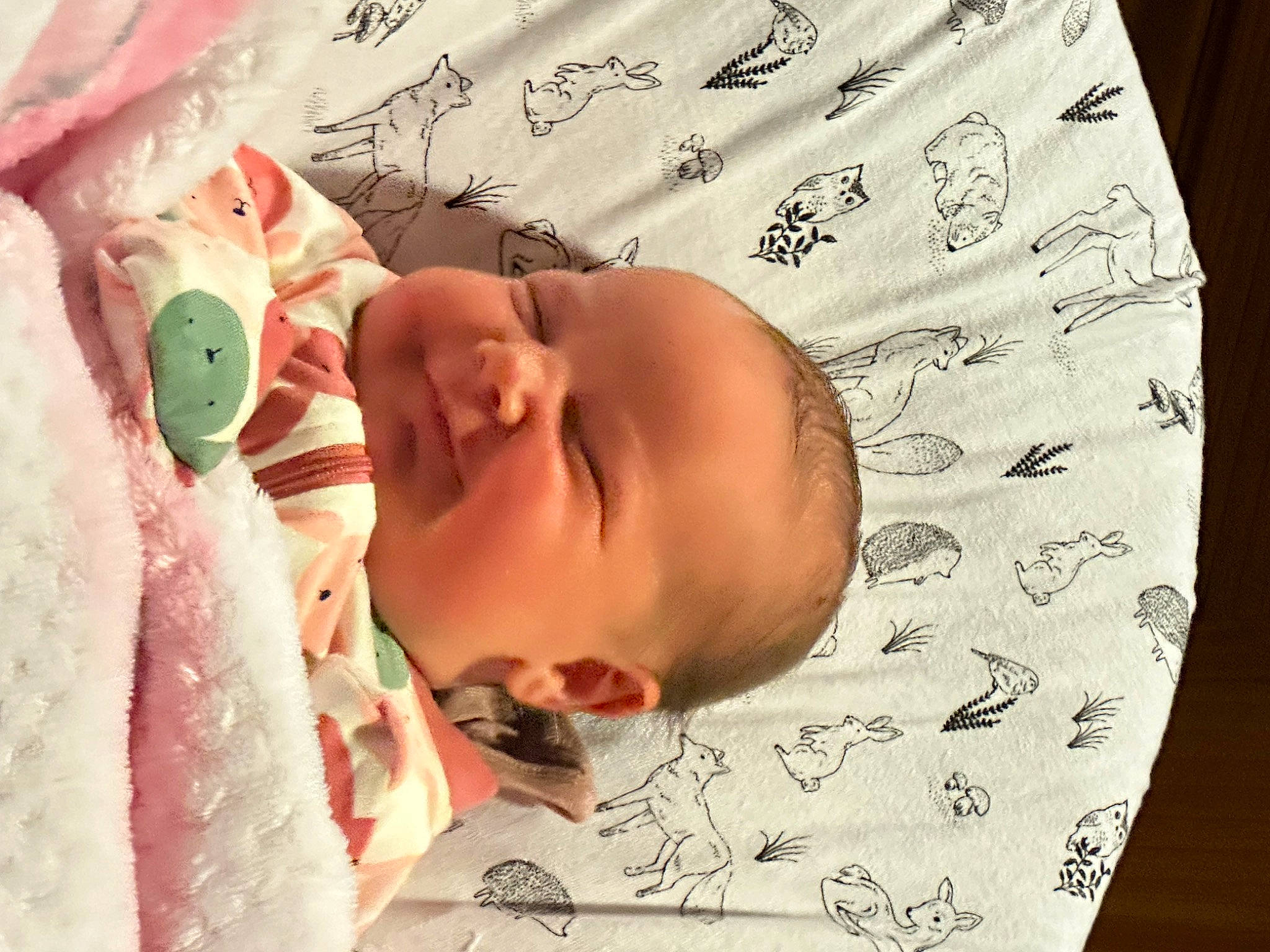 Aubree joined the competition — help win amazing prizes! baby, baby_products, baby_sleeping, baby_toddler_clothing, bedding, bedtime, cheek, child, comfort, face, facial_expression, finger, happy, linens, nose, pattern, person, skin, smile, textile