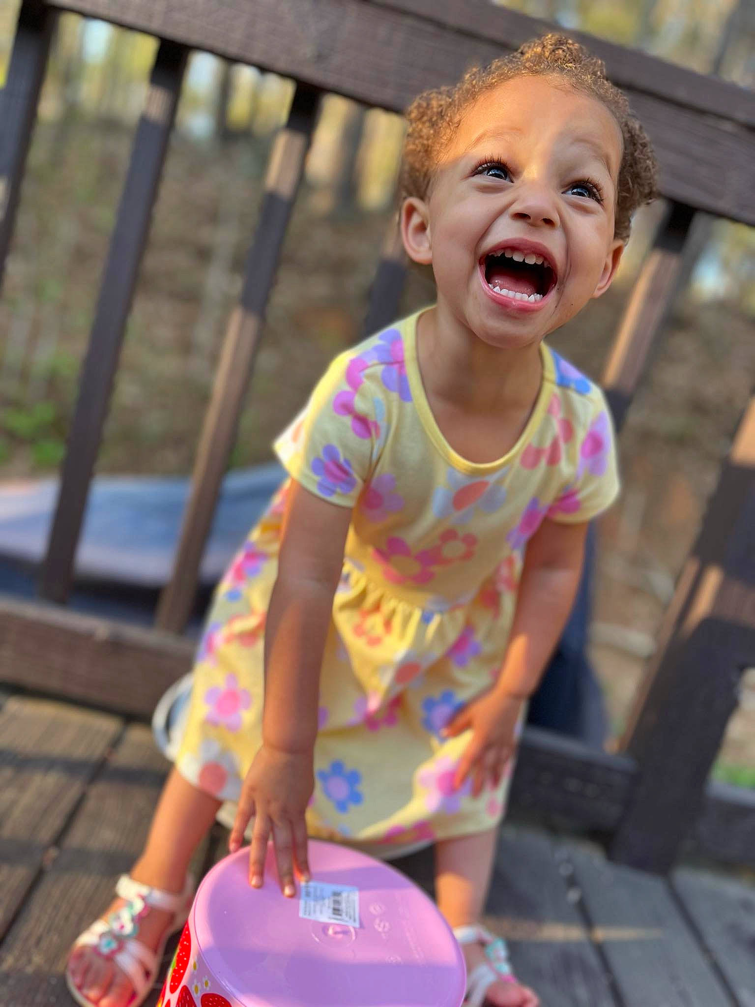 Alyna joined the competition — help win amazing prizes! child, city, event, facial_expression, fun, grass, happy, icing, leisure, magenta, person, pink, play, recreation, shorts, sitting, smile, summer, t_shirt, toddler