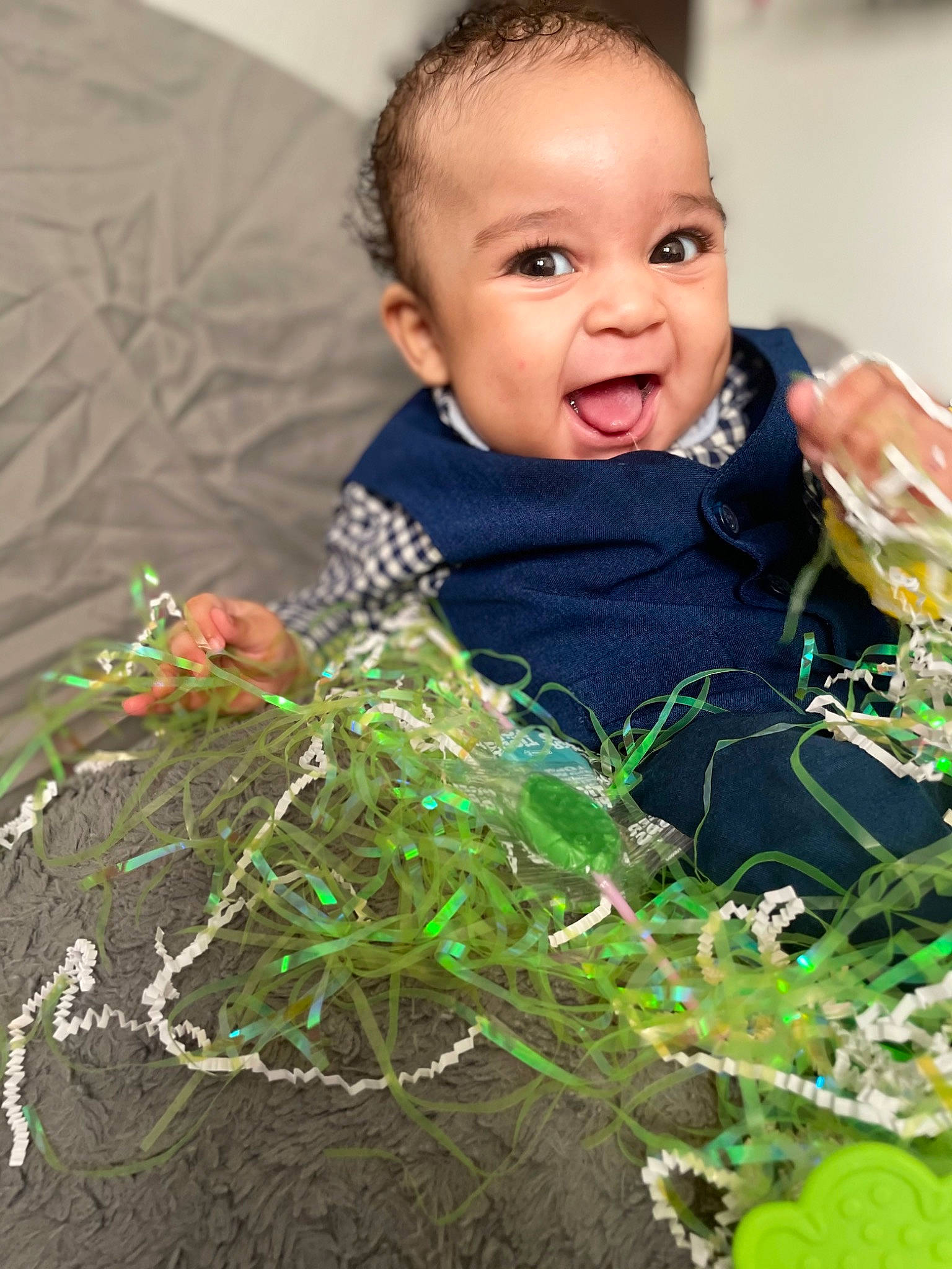 Amari is registered to the contest to win money with this photo: baby, baby_toddler_clothing, child, face, floral_design, grass, happy, herb, iris, leaf_vegetable, linens, people_in_nature, person, plant, portrait_photography, sitting, smile, soil, t_shirt, textile