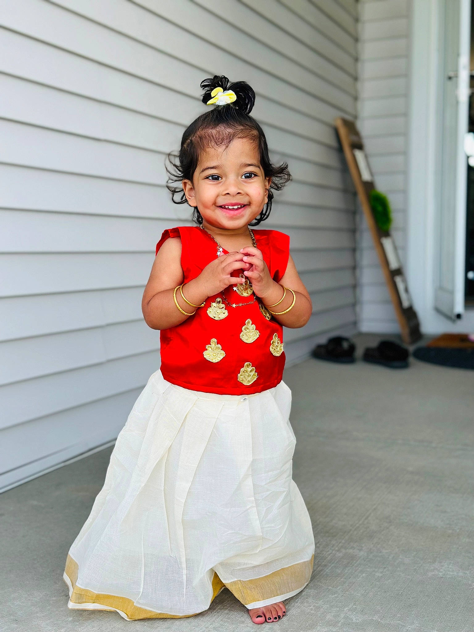 Ivanna is registered to the contest to win money with this photo: baby, baby_toddler_clothing, child, costume, door, dress, entertainment, event, flooring, fun, happy, headband, human_leg, jewellery, joy, magenta, pattern, person, sitting, sleeve