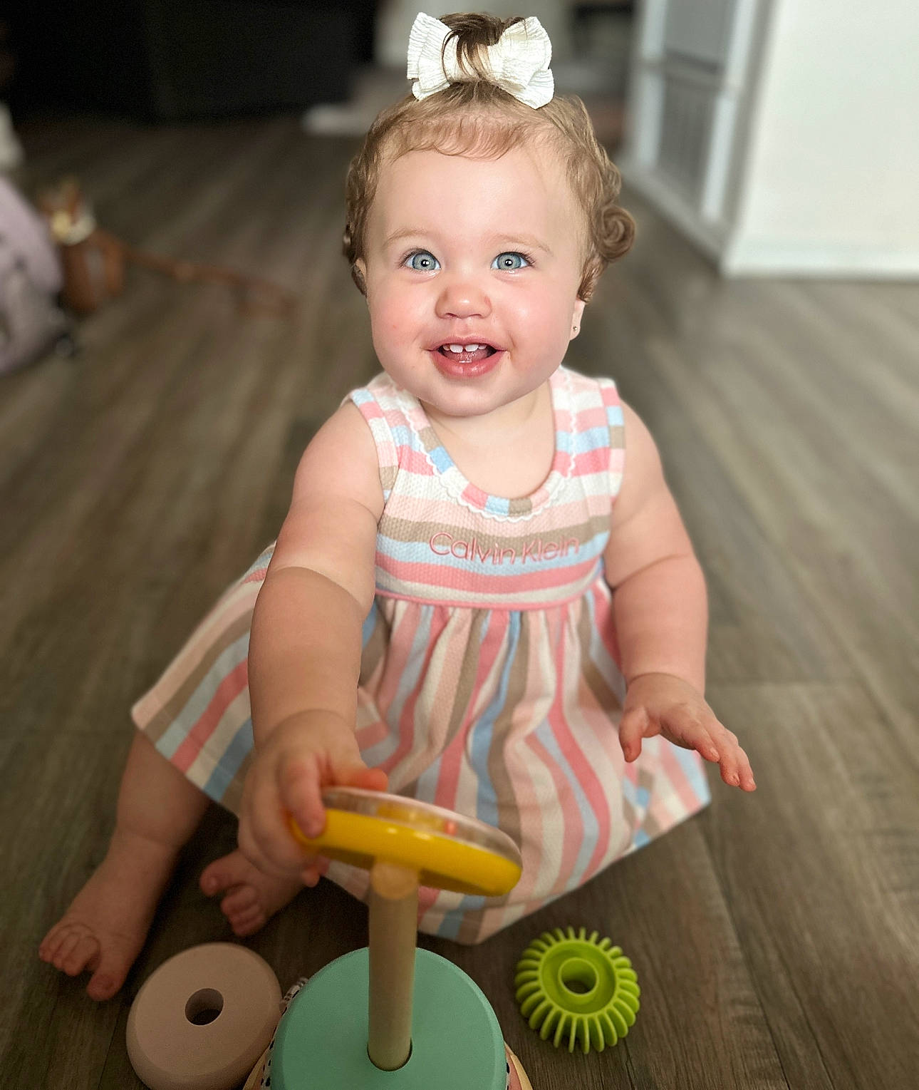 Emery joined the competition — help win amazing prizes! baby, baby_toddler_clothing, beauty, cheek, child, dress, eye, face, facial_expression, fun, happy, head, iris, joy, person, photograph, skin, smile, snapshot, toddler