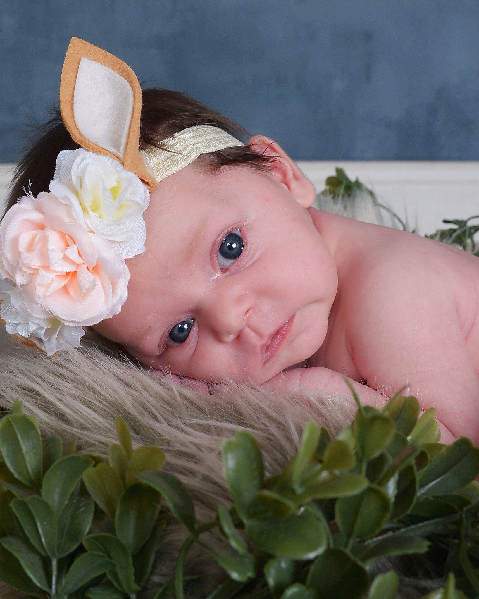 Evangeline is registered to the contest to win money with this photo: baby, baby_toddler_clothing, cheek, child, eyelash, face, flower, grass, happy, headpiece, headwear, iris, leaf, lip, person, petal, plant, product, rose, skin