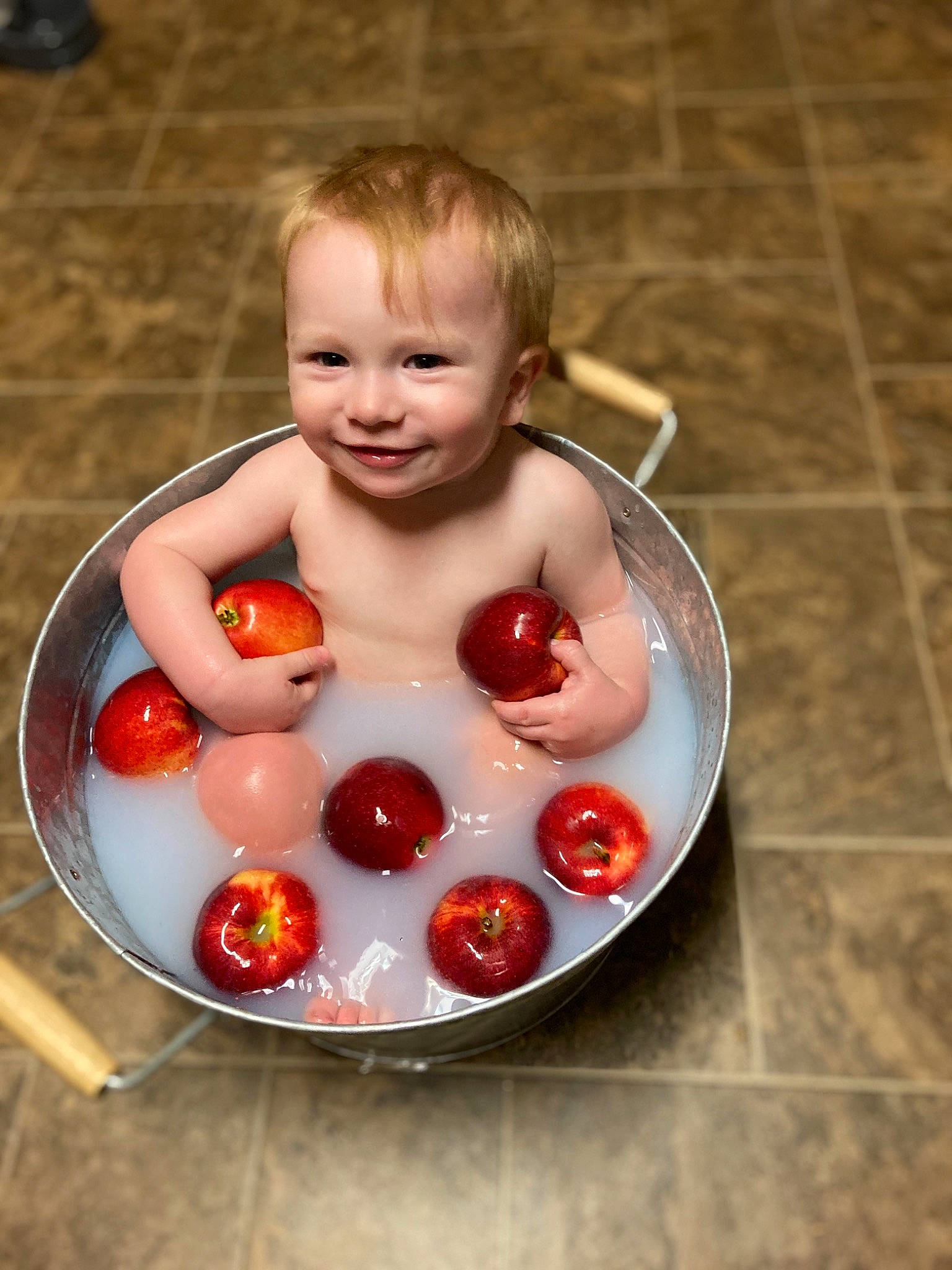 Zackary joined the competition — help win amazing prizes! baby, ball, bathing, child, food, fruit, joy, person, plant, play, red, smile, toddler, tomato