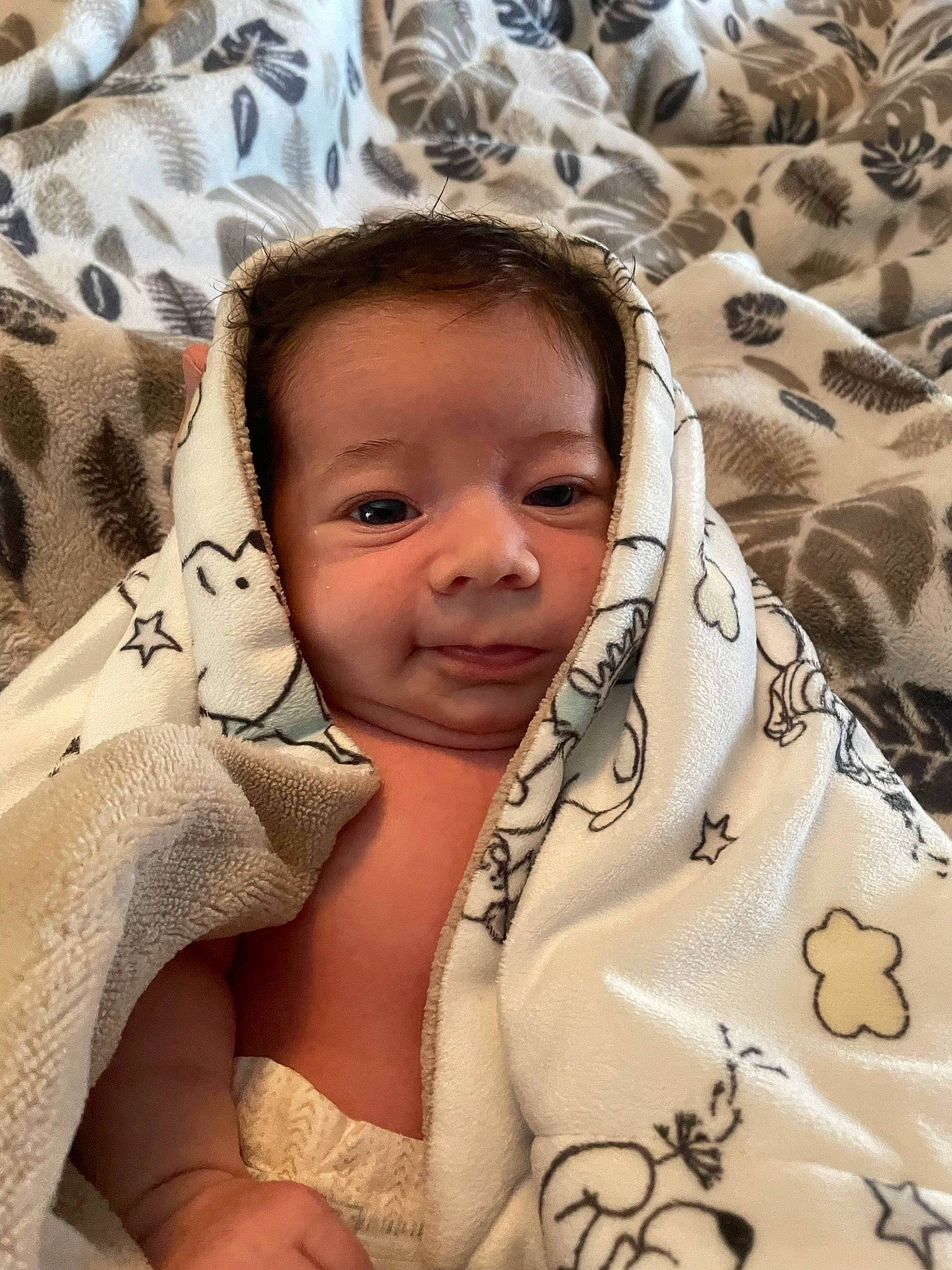 Kinsley is registered to the contest to win money with this photo: adaptation, baby, cheek, child, comfort, eye, eyebrow, eyelash, face, happy, head, linens, mouth, nose, pattern, people, person, skin, smile, textile