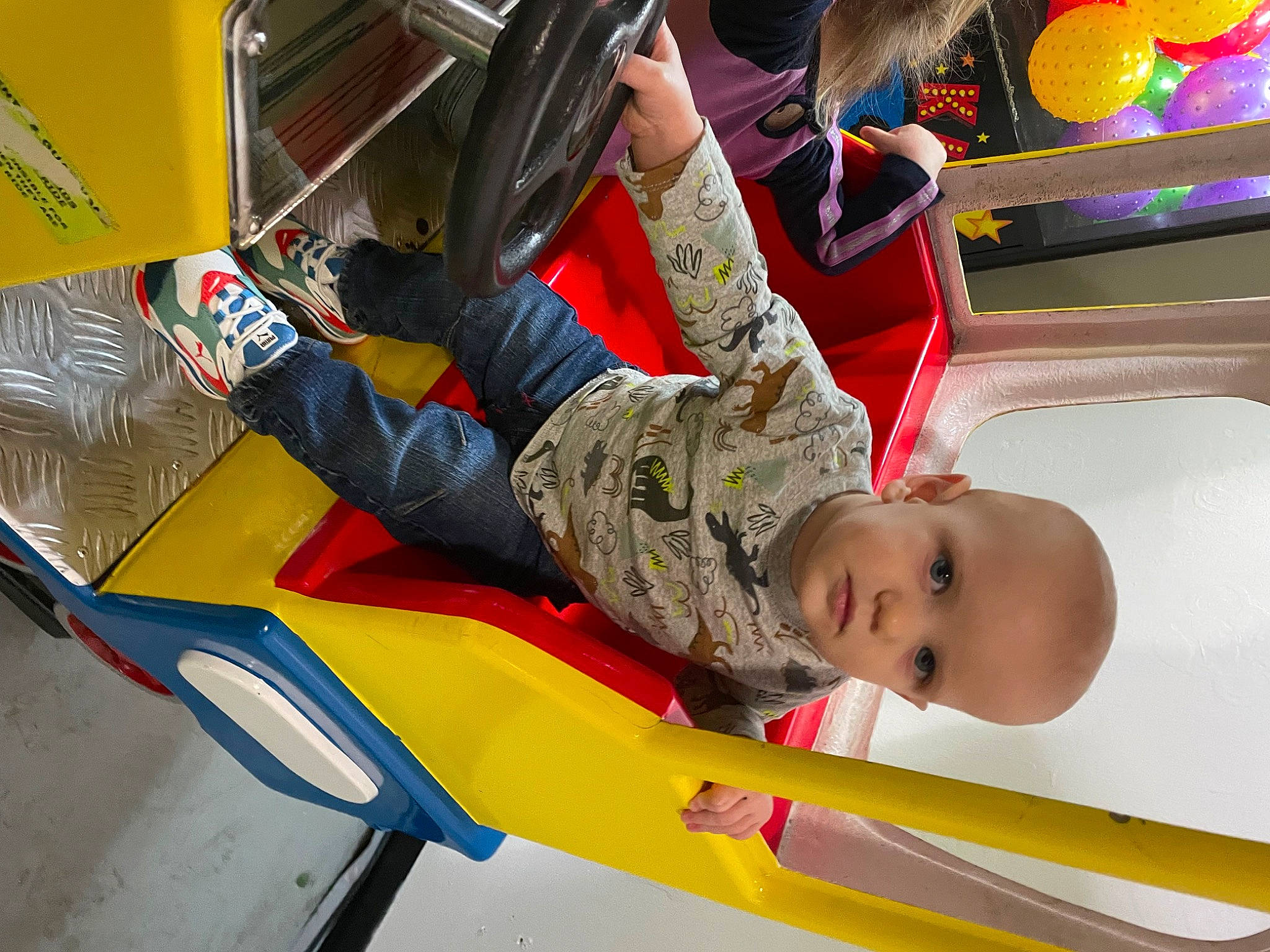 Blake joined the competition — help win amazing prizes! arm, automotive_design, automotive_exterior, baby, baby_products, child, emergency_service, fun, human_leg, knee, leisure, motor_vehicle, person, personal_protective_equipment, recreation, sitting, smile, thigh, toddler, vehicle_door