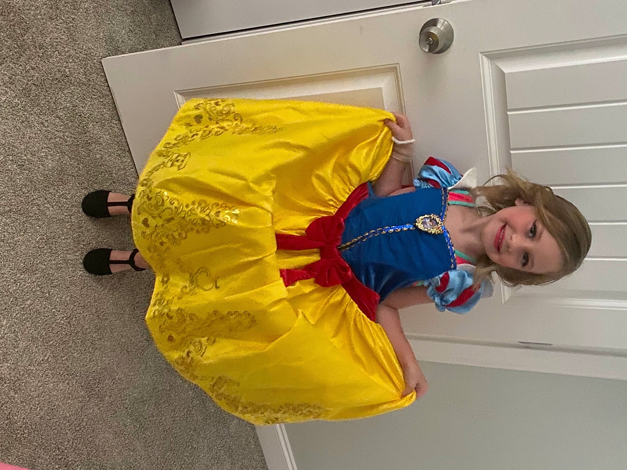 Taylynn joined the competition — help win amazing prizes! cleanliness, door, electric_blue, flooring, fun, joy, light_switch, person, smile, toddler