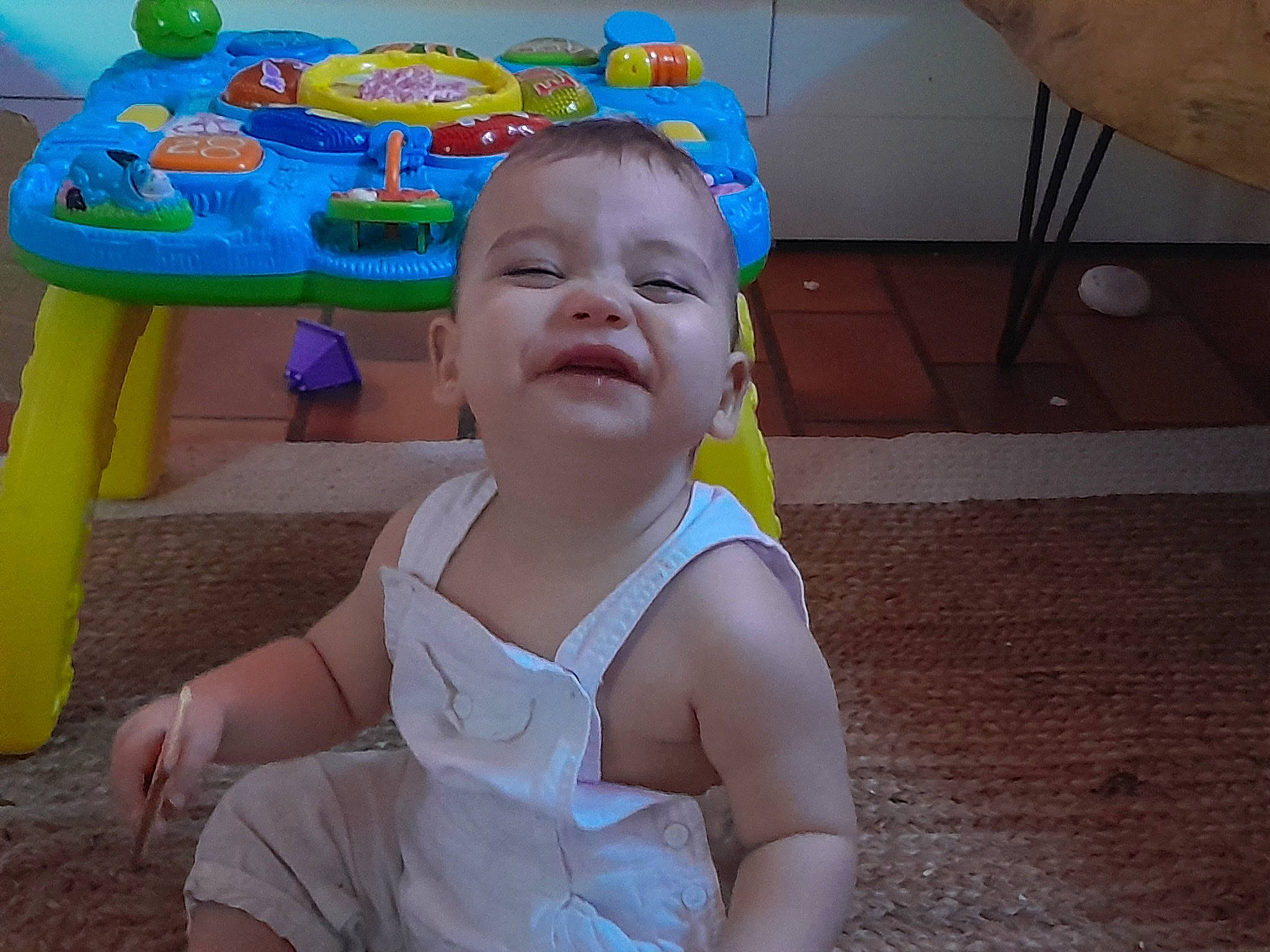 Elise participe au concours pour gagner de l'argent avec cette photo : baby, baby_playing_with_toys, baby_products, baby_toddler_clothing, child, event, flooring, fun, grass, happy, leisure, organ, person, play, recreation, sitting, skin, smile, toddler, toy