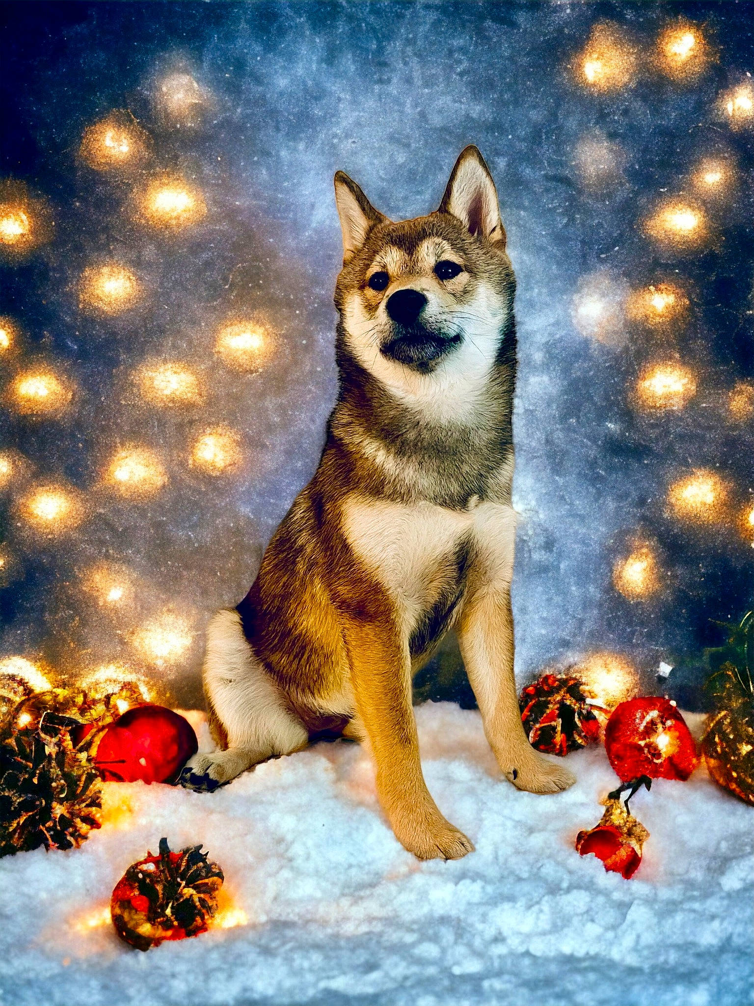 Yumi participe au concours pour gagner de l'argent avec cette photo : art, carnivore, dog, drawing, event, fawn, freezing, illustration, nature, paint, painting, picture_frame, plant, snout, snow, tail, tree, vertebrate, watercolor_paint, winter