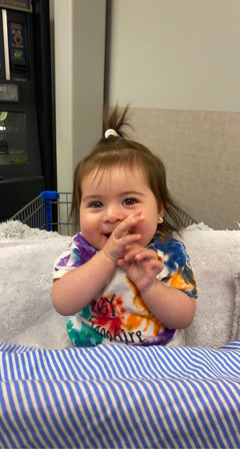 Sapphire joined the competition — help win amazing prizes! baby, baby_toddler_clothing, chair, cheek, child, event, eye, finger, fun, happy, iris, joy, linens, nose, person, room, sitting, smile, t_shirt, table