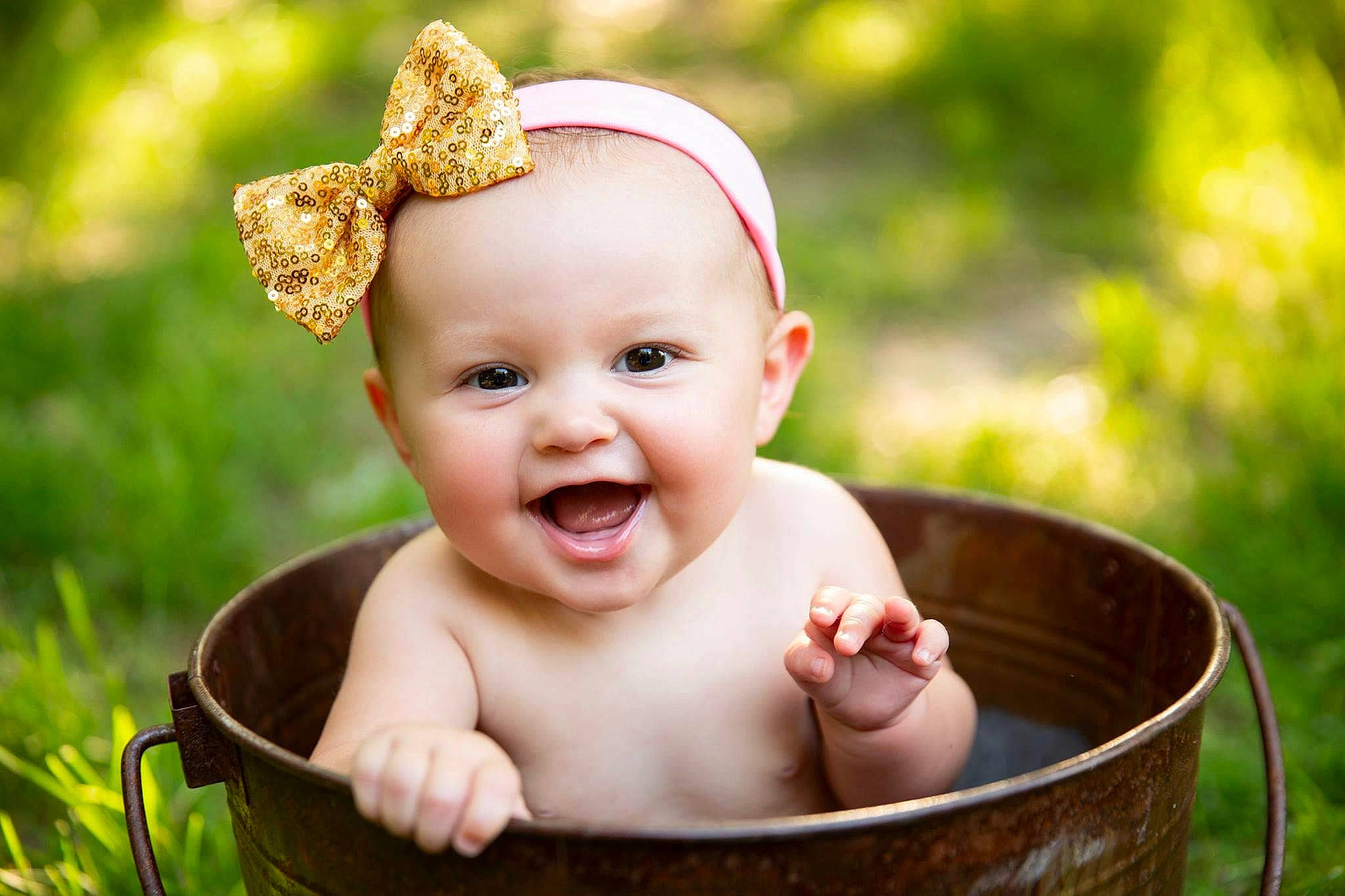 Addie joined the competition — help win amazing prizes! baby, baby_toddler_clothing, cheek, child, costume_hat, eye, fun, grass, grass_family, happy, headband, headpiece, jewellery, joy, mammal, people_in_nature, person, pink, plant, skin